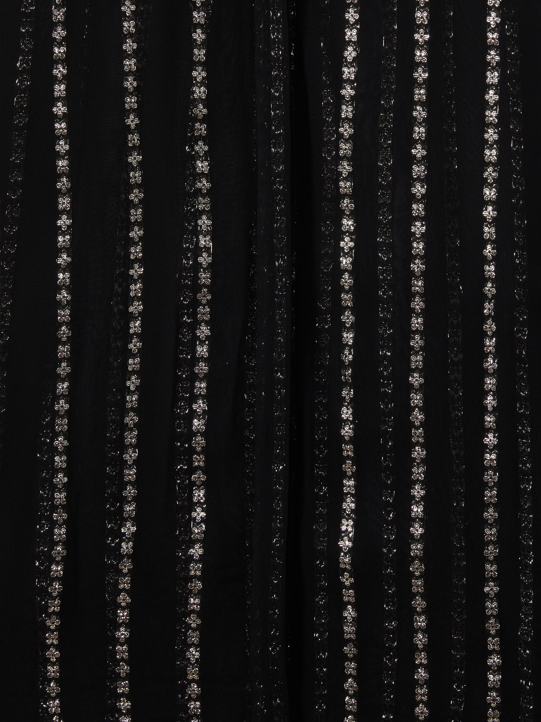 Paige Sheer Floral-Stripe Blouse in Black