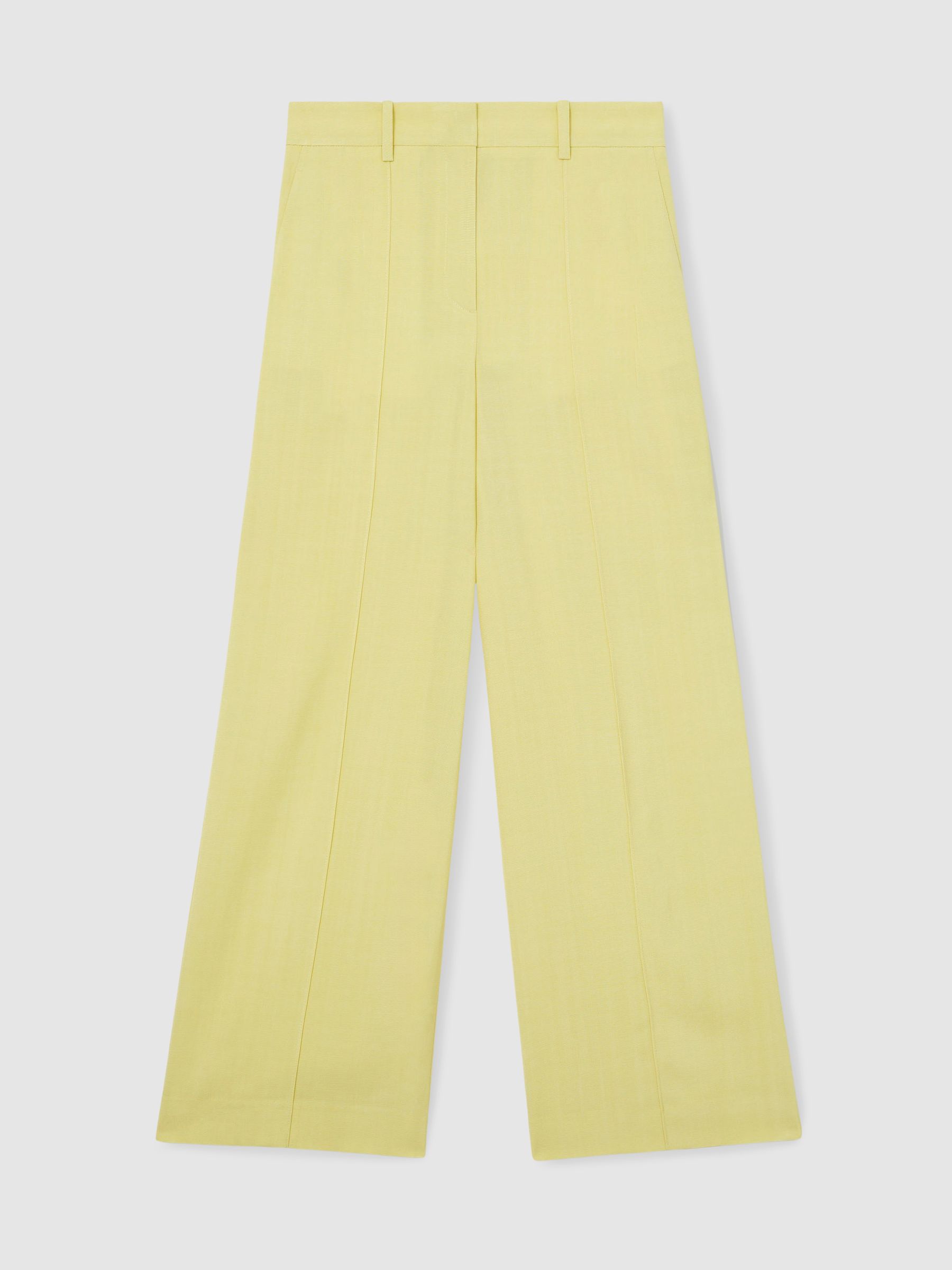 Atelier Wide-Leg Suit Trousers in Lemon