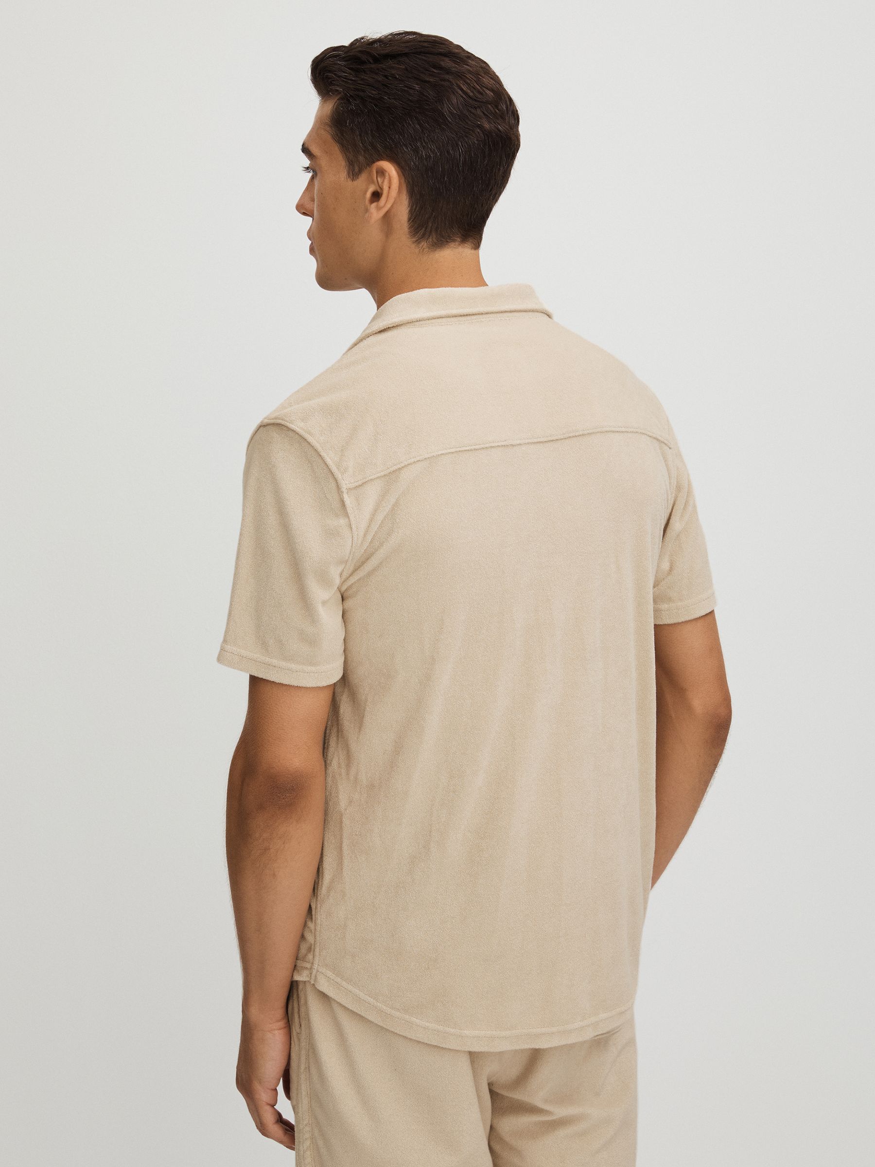 Paige Terry Cuban Collar Shirt in Natural
