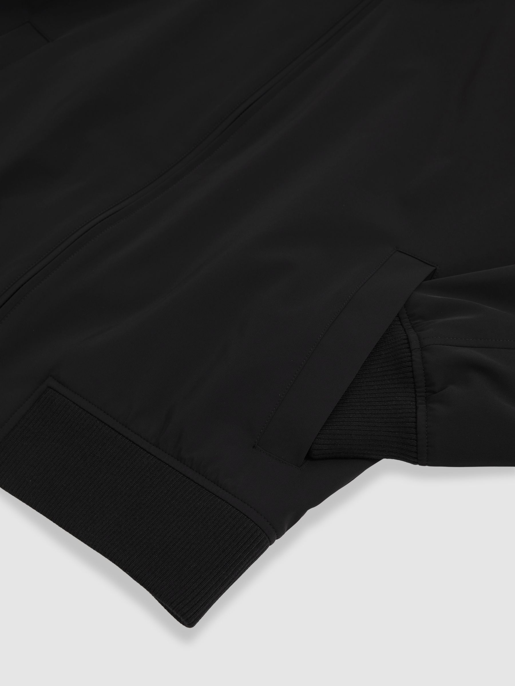 Funnel-Neck Technical Jacket in Black