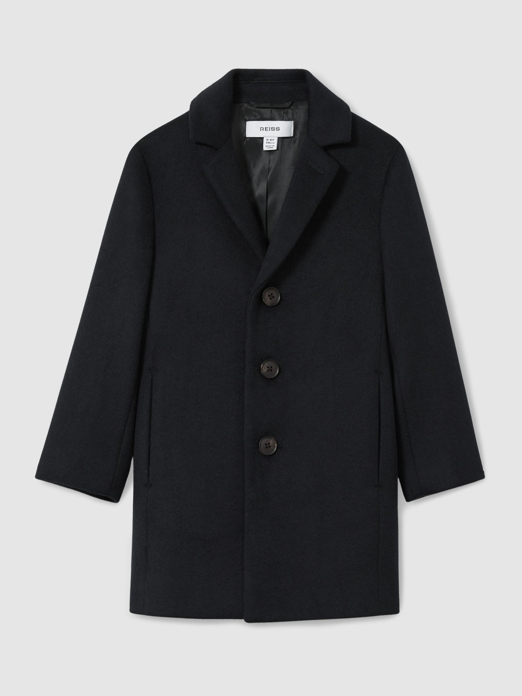 9-13 yrs Single Breasted Overcoat in Navy