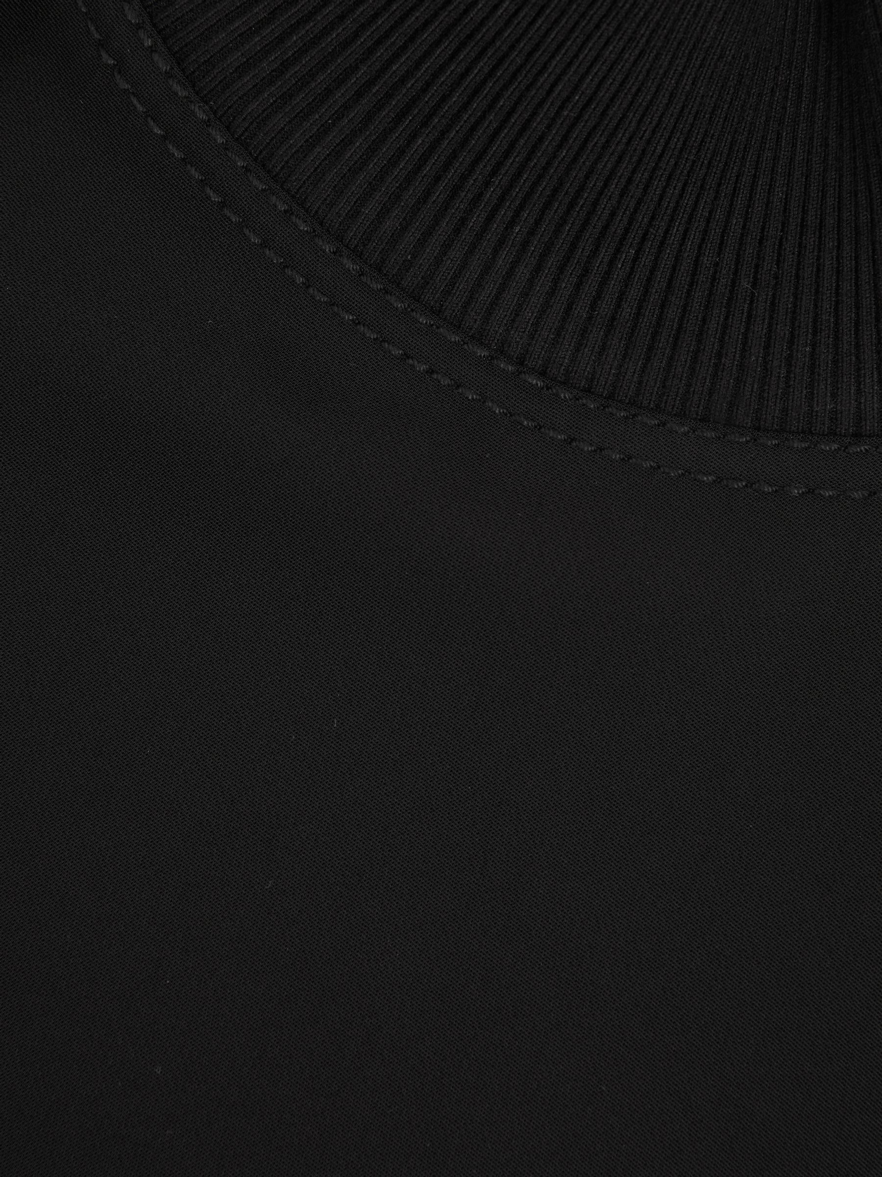 Oversized Rib-Neck T-Shirt in Black