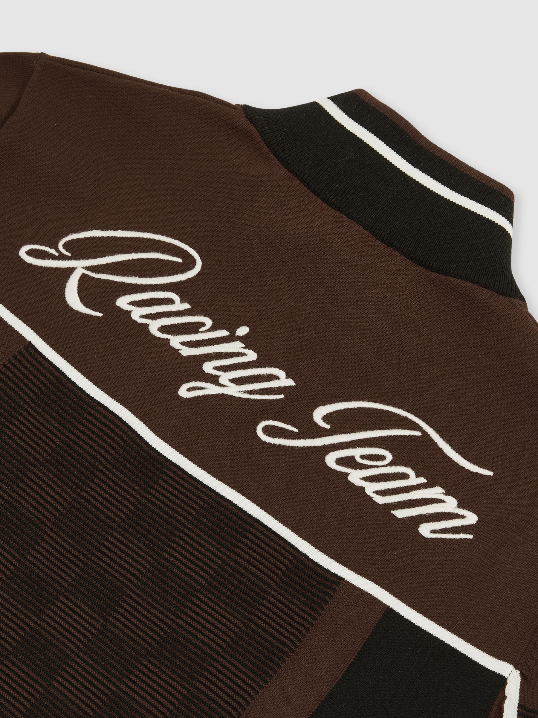 McLaren F1 Team Half-Zip Crop Top in Chocolate Brown