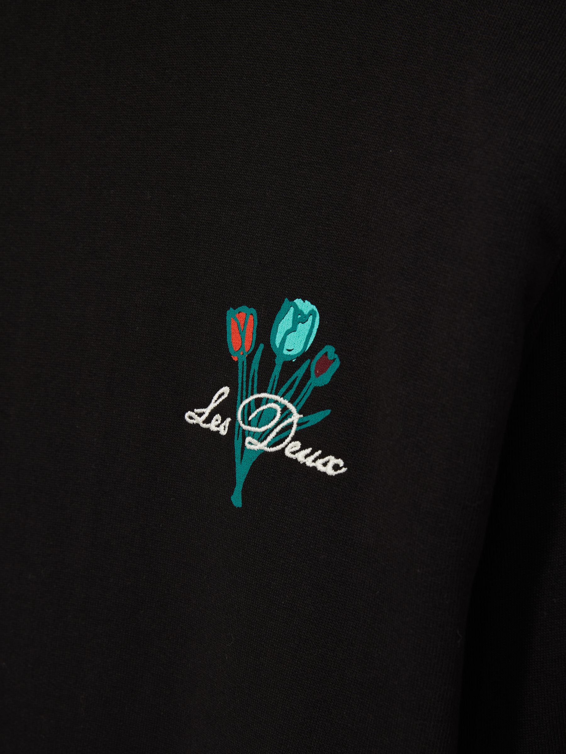 Les Deux Cotton Café Sweatshirt in Black Print
