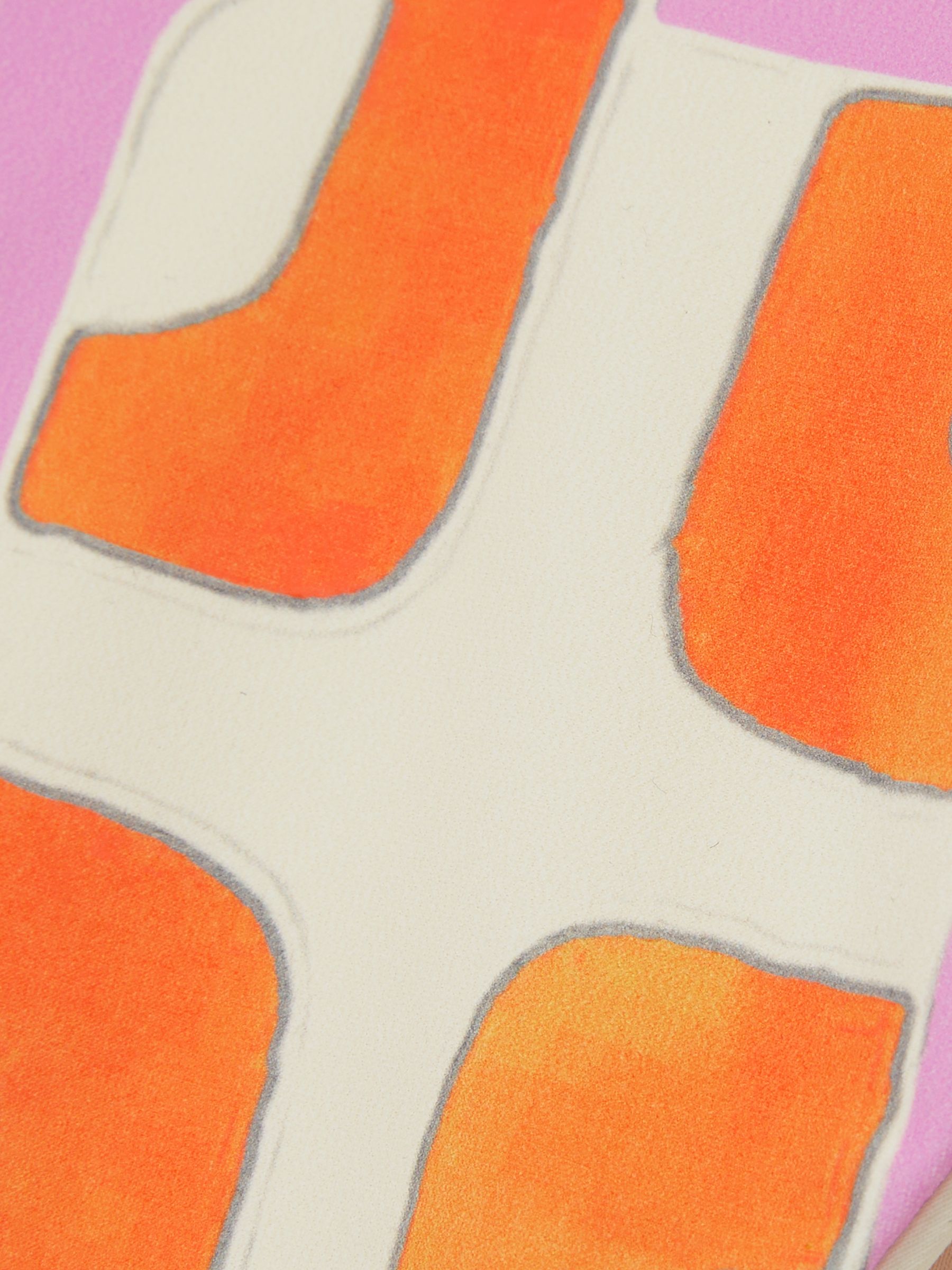 Chain-Print Bikini Bottoms in Orange