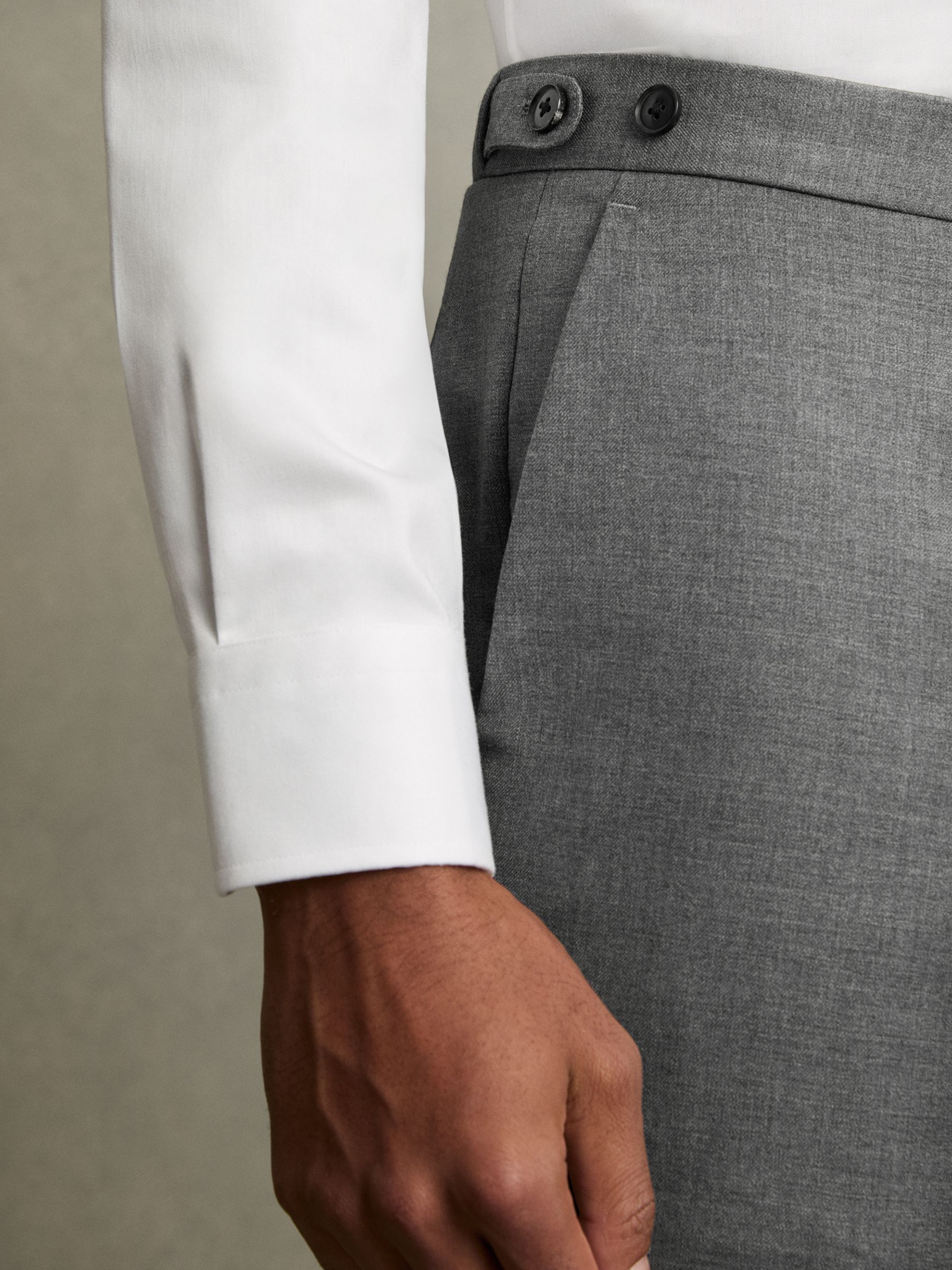 Slim-Fit Wool Suit Trousers in Grey