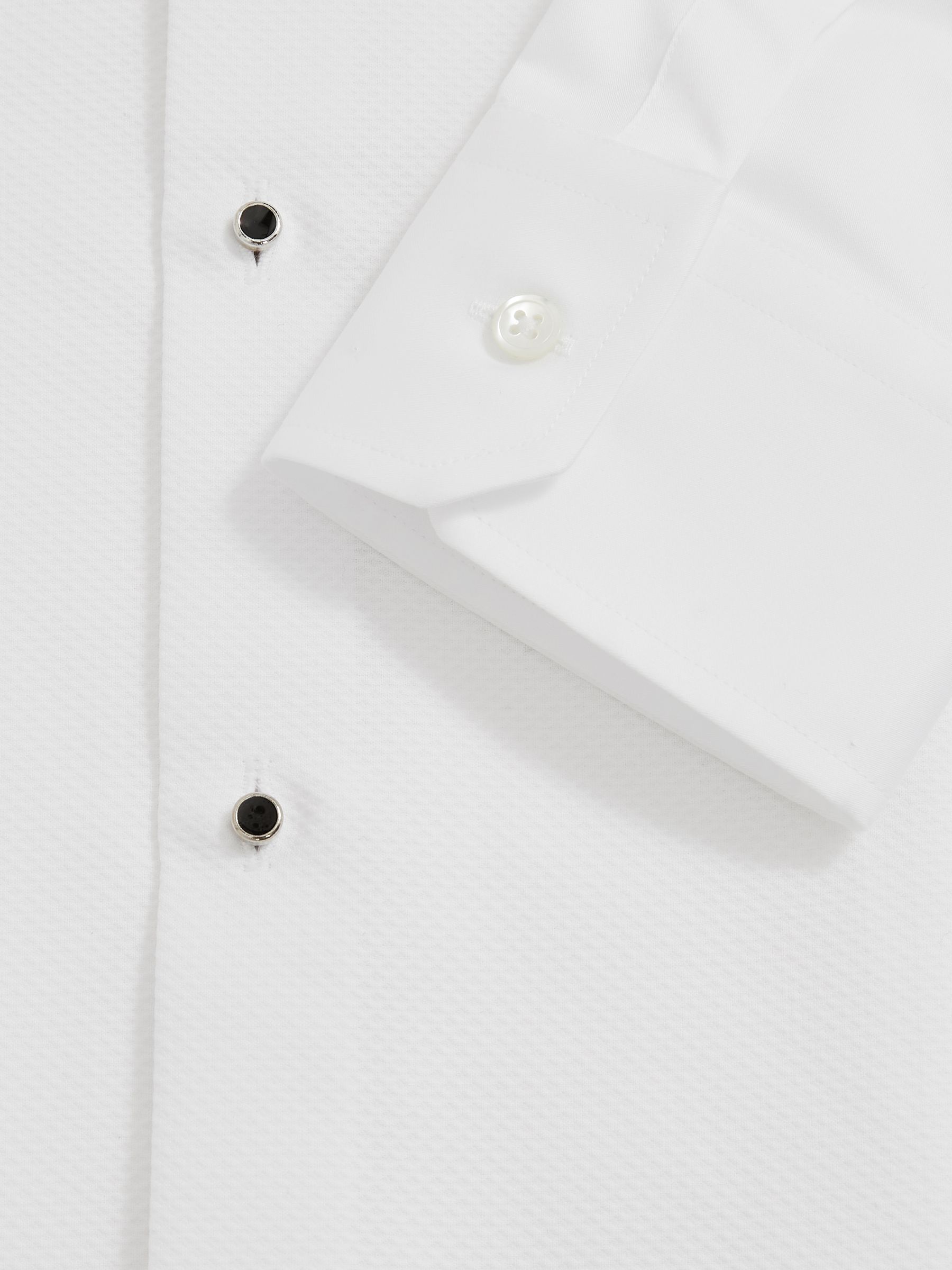 Slim Fit Cotton Double-Cuff Dinner Shirt Regular-Fit in White