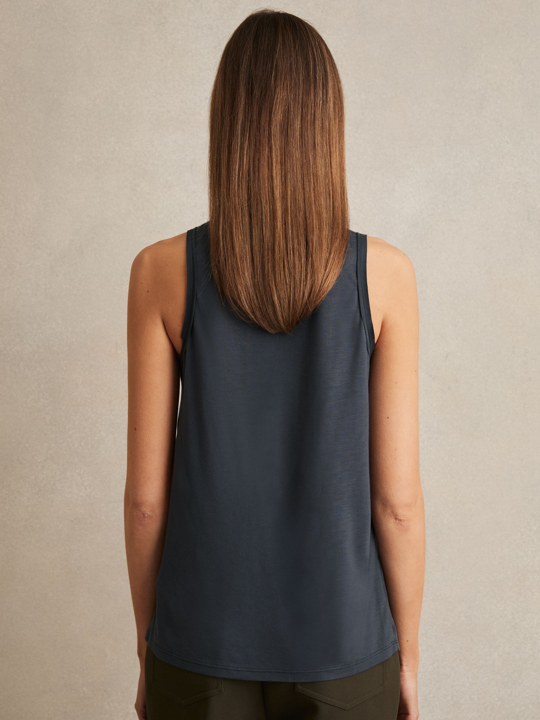 Silk Front Vest in Navy