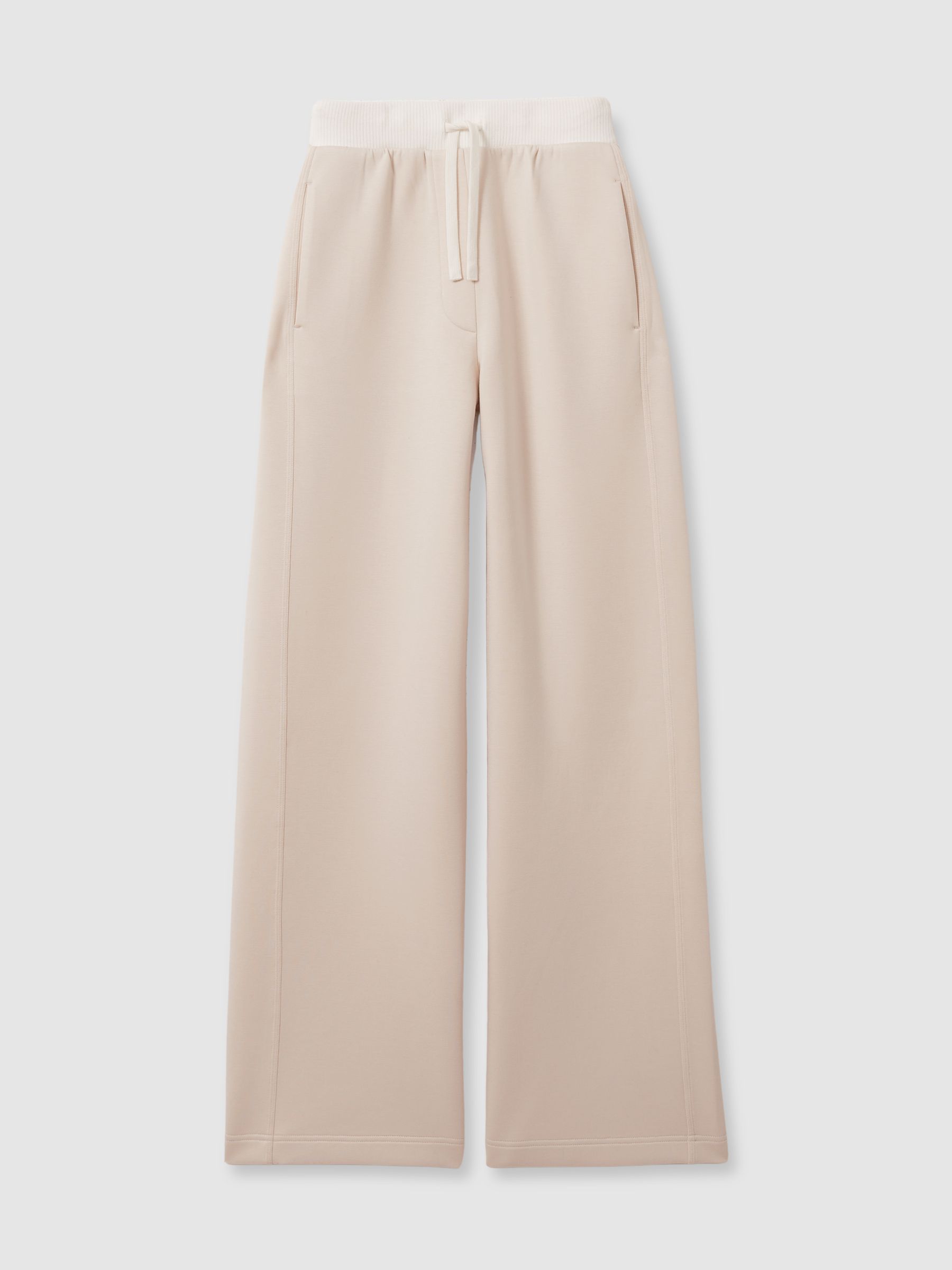 Interlock Wide-Leg Drawstring Joggers in Stone