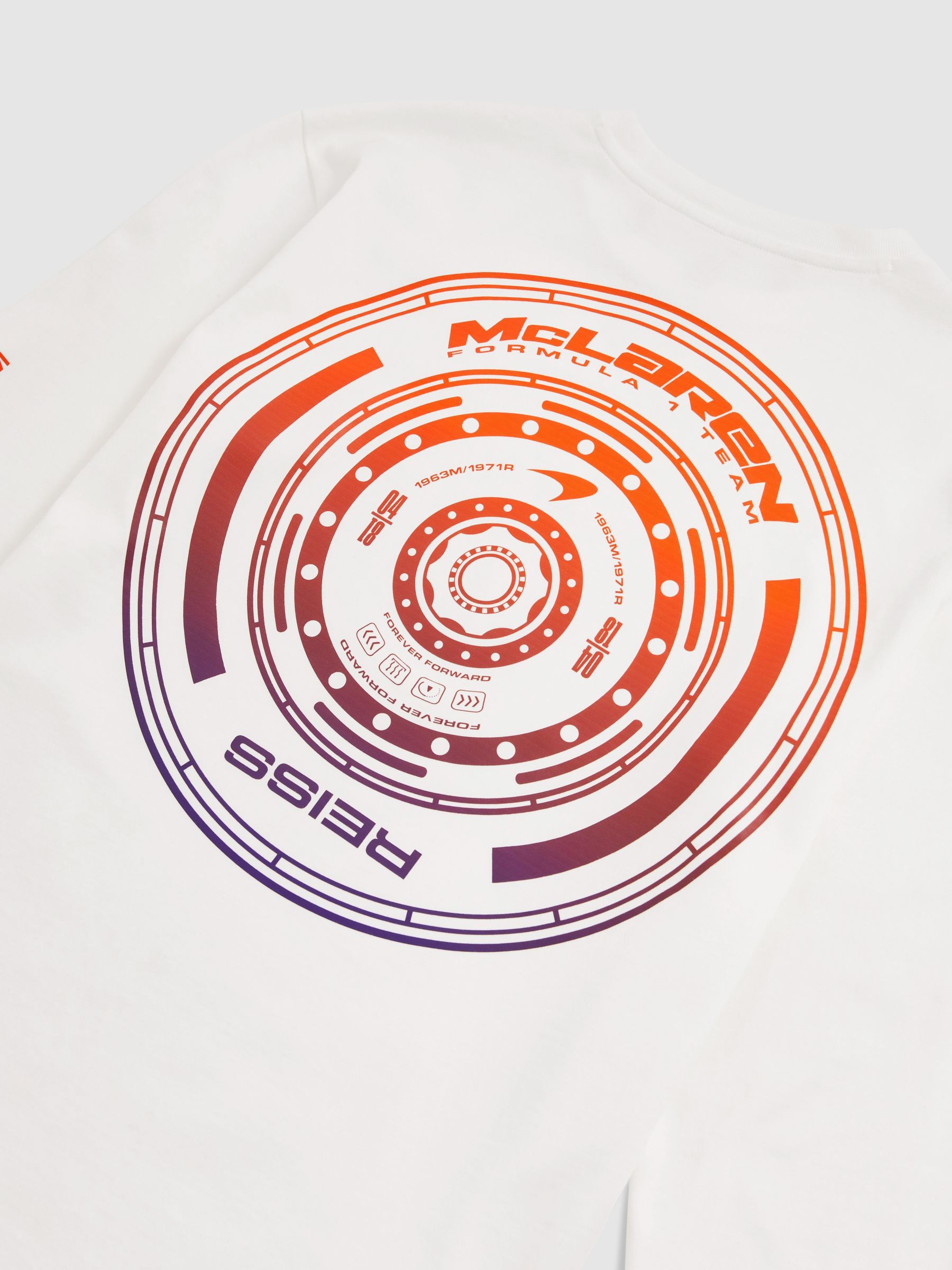Unisex Fit McLaren F1 Team Tyre-Print T-Shirt in White