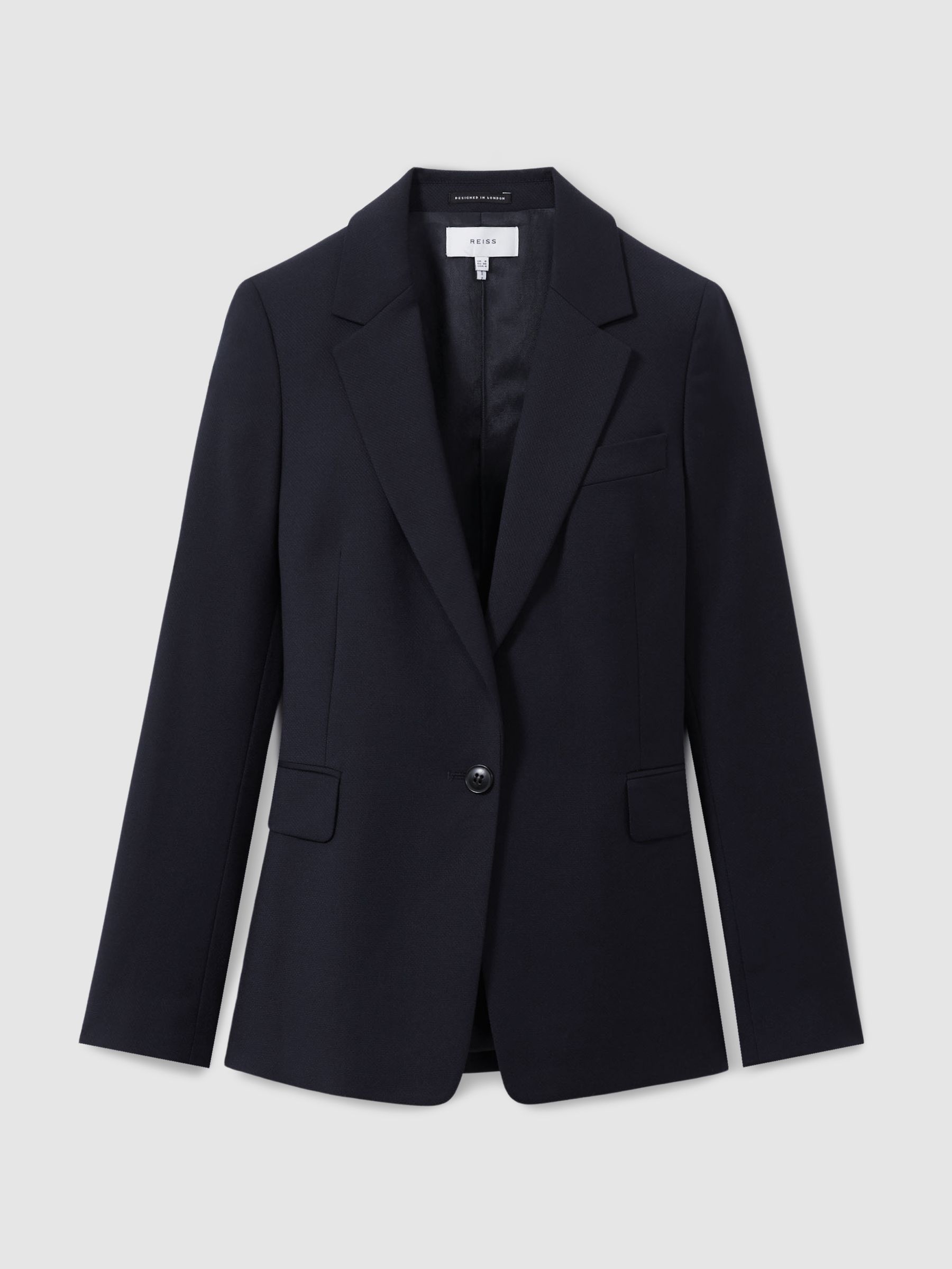 Petite Single Breasted Suit Blazer in Navy