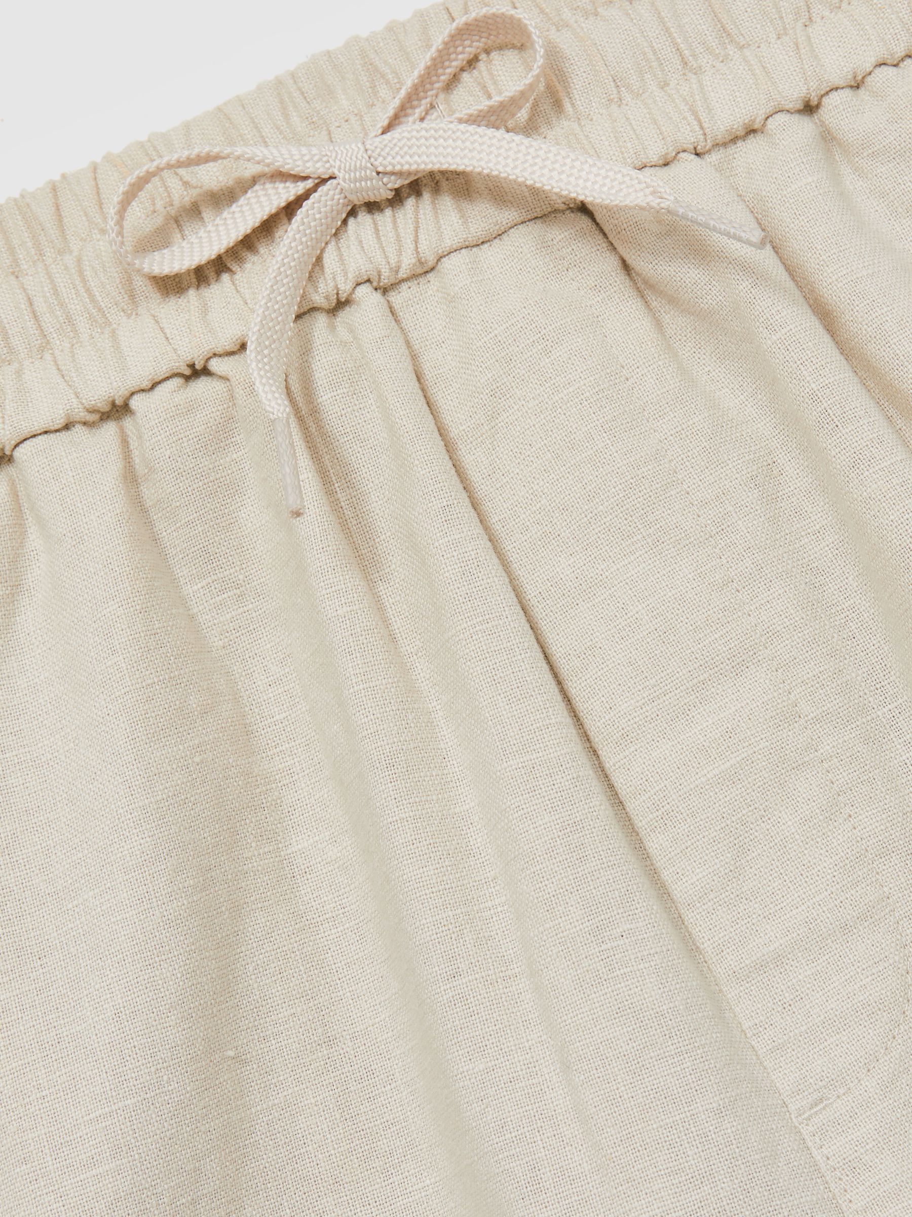 Linen-Cotton Shorts in Ivory