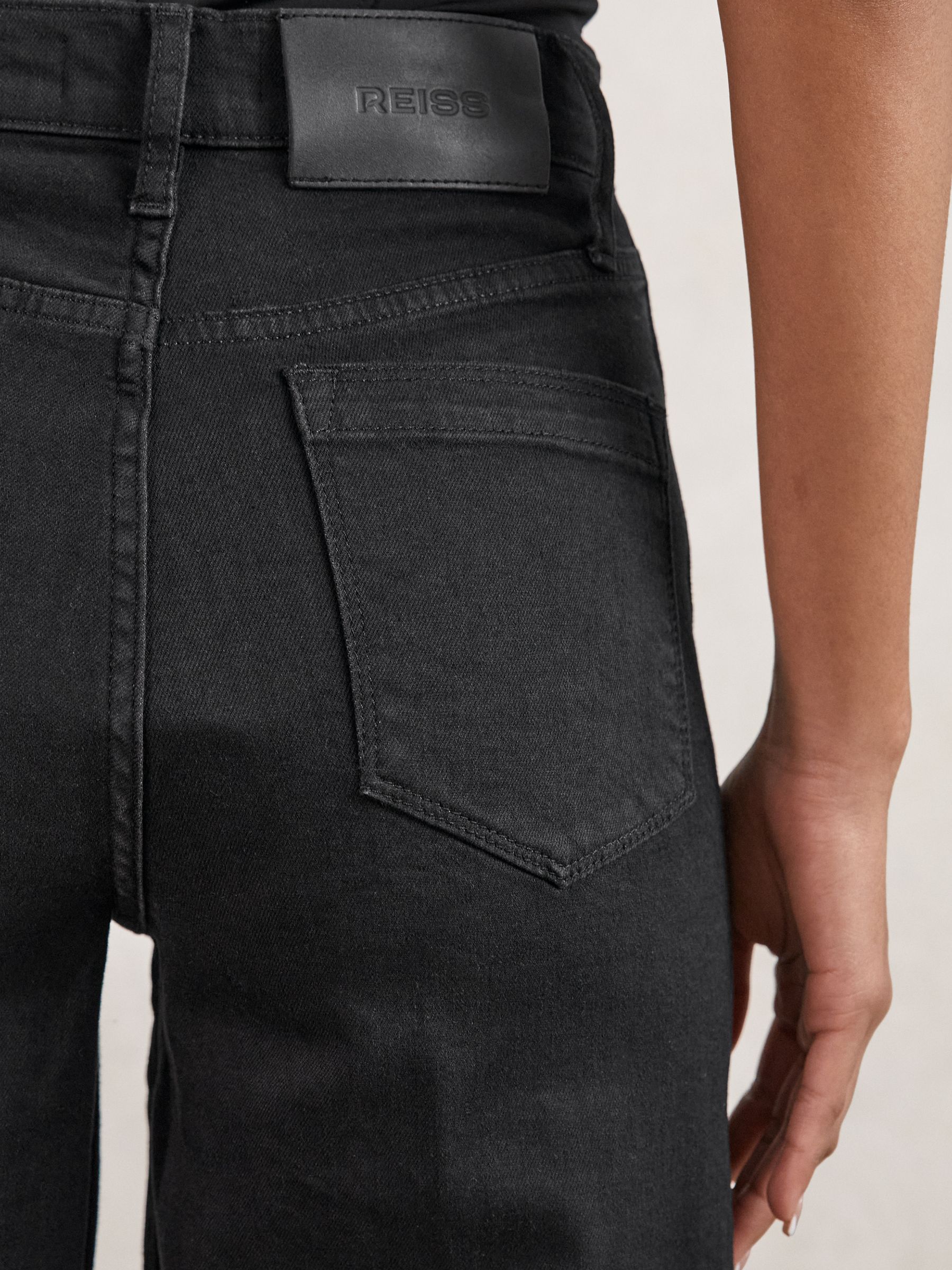 Stretch-Cotton Wide-Leg Jeans in Black