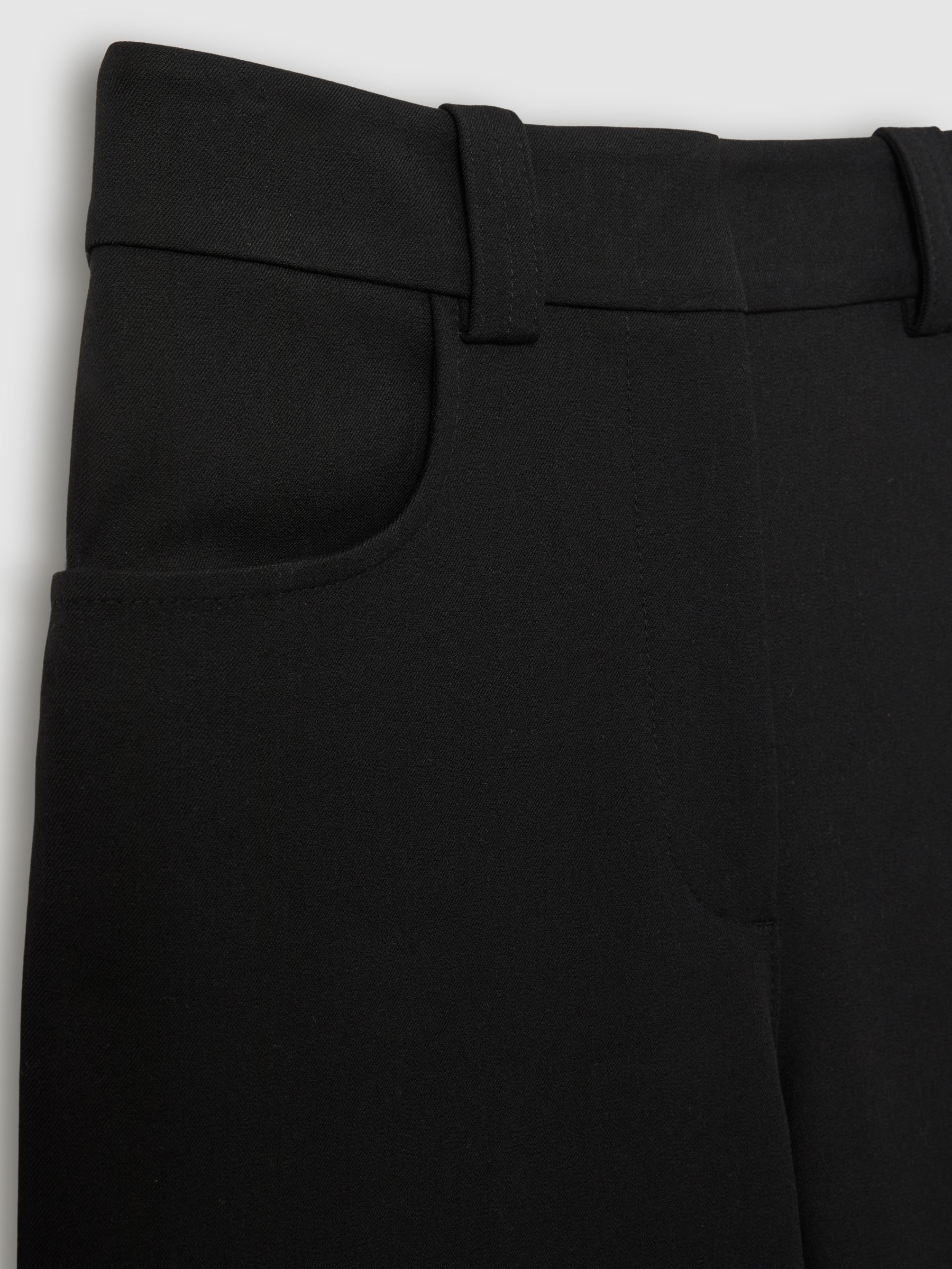 Petite Twill Culotte Trousers in Black