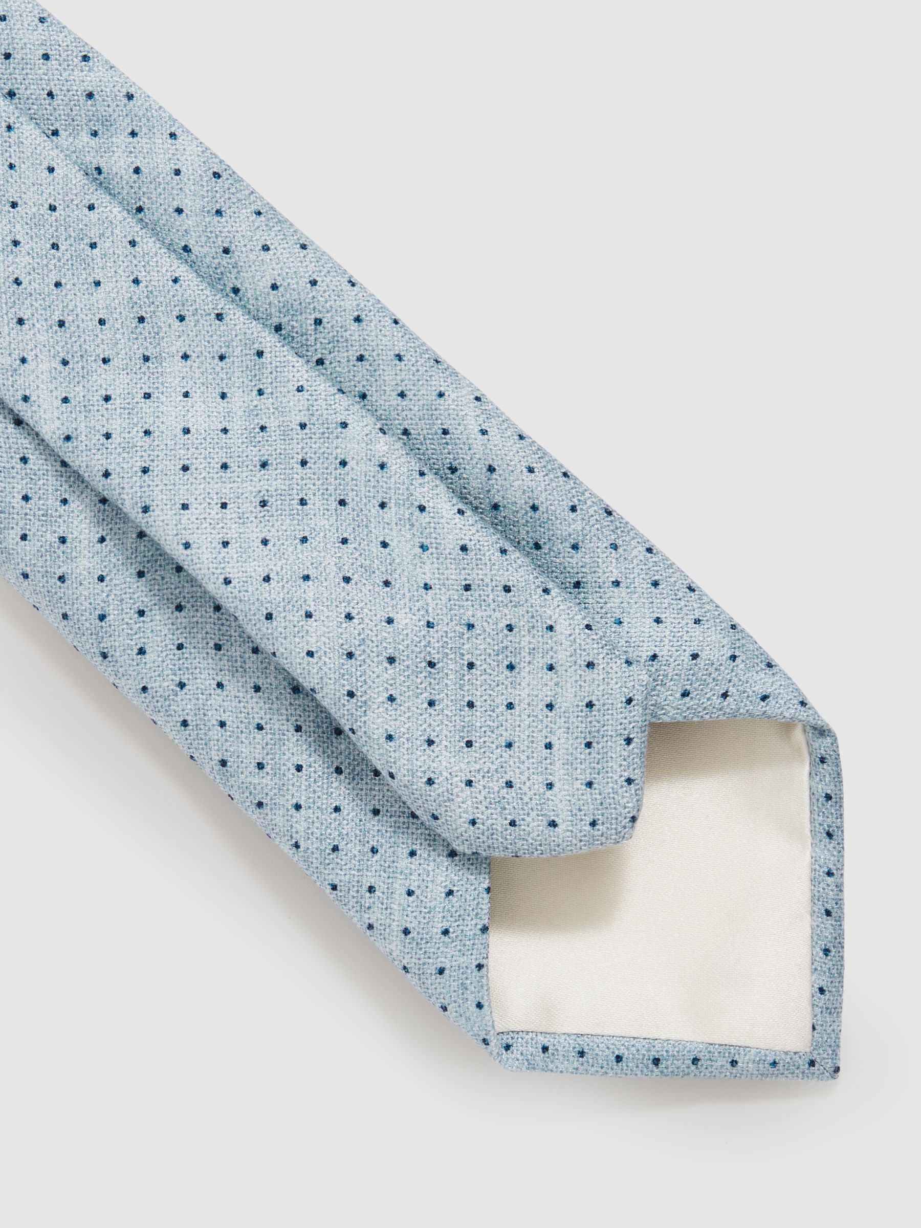 Silk Pin-Dot Tie in Soft Blue
