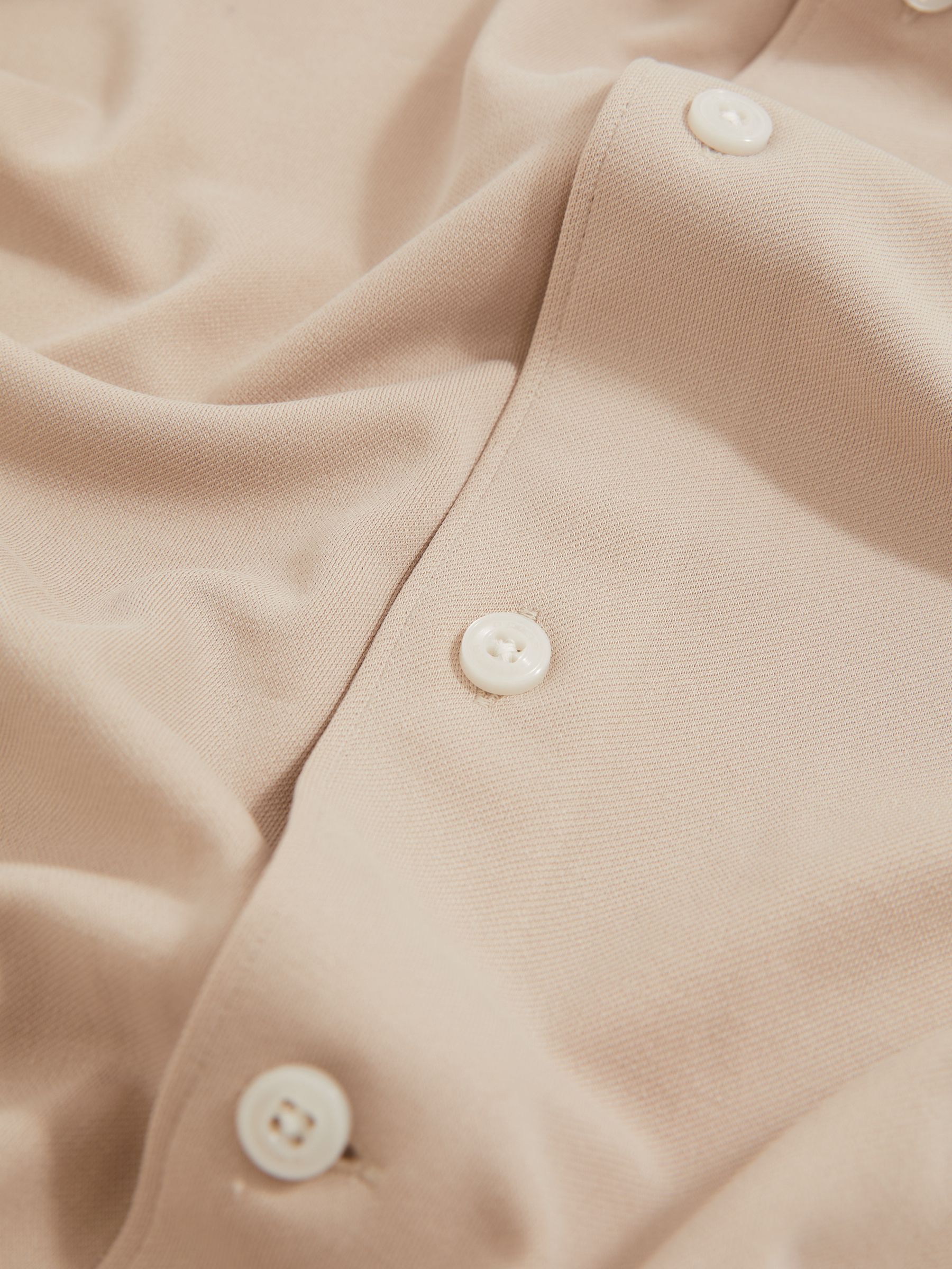 Modal Blend Cutaway Collar Shirt in Stone