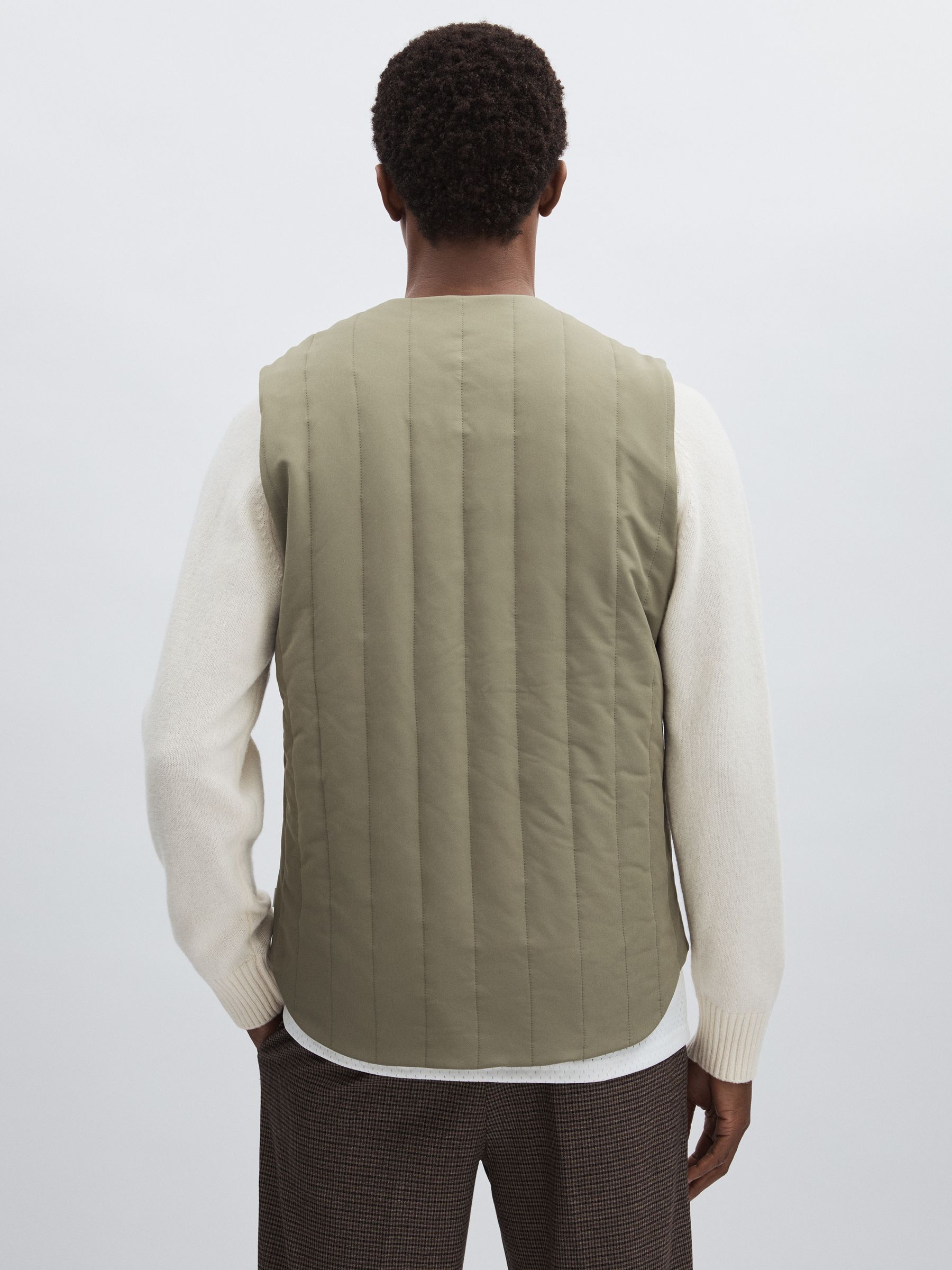 Les Deux Quilted Technical Gilet in Green