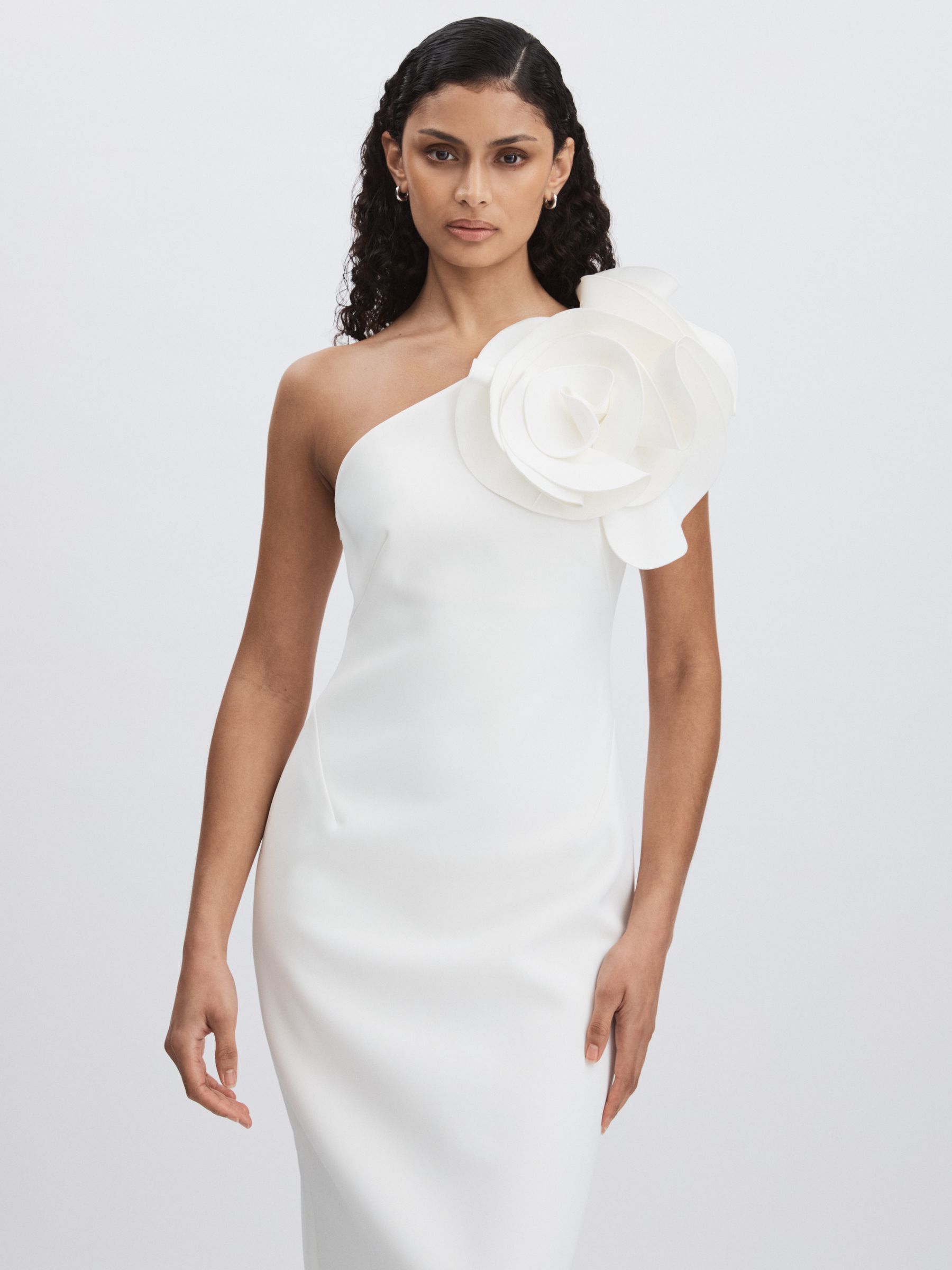 Acler Cream Wynyard One Shoulder Maxi Dress in Cream