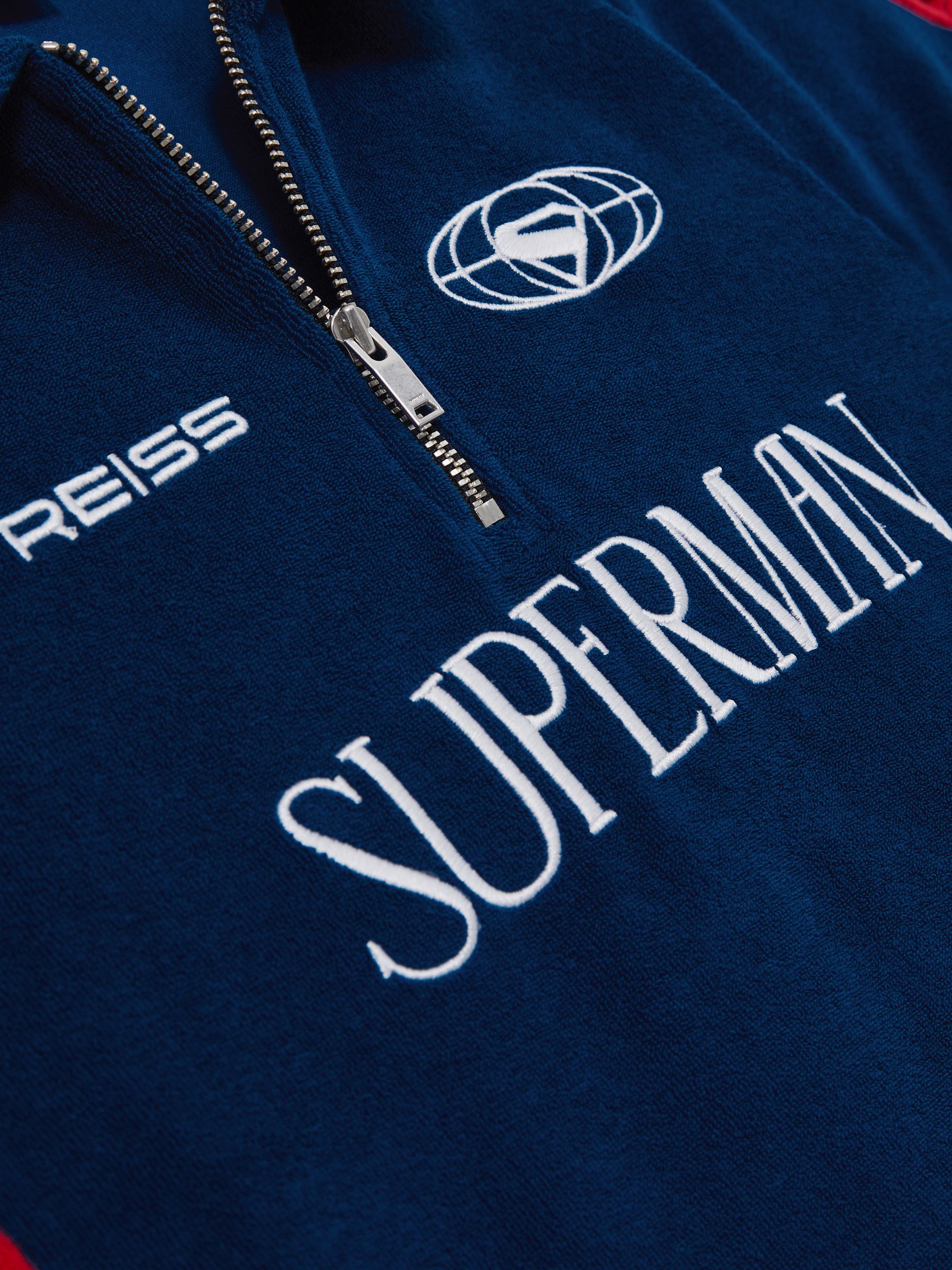 13-14 yrs Superman | Reiss Towelling Polo Shirt in Blue/Red