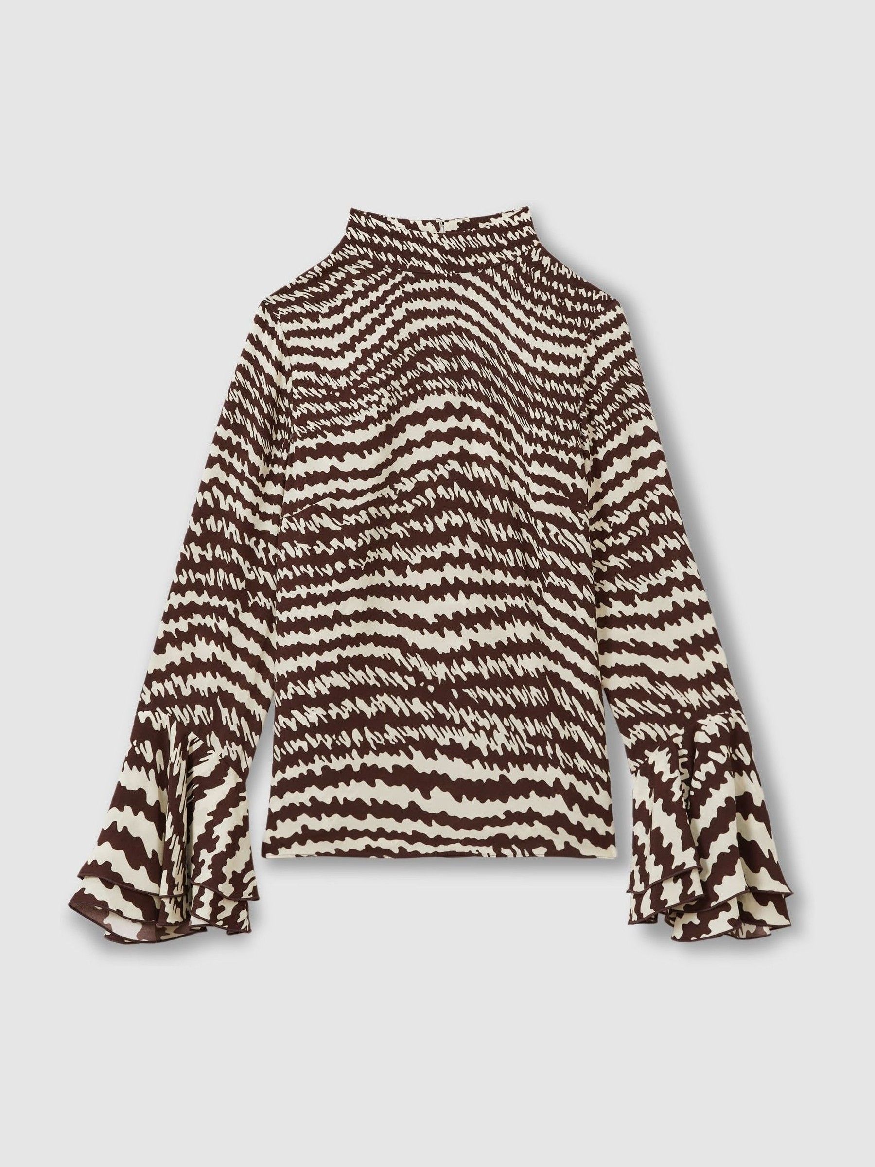 Florere Tiered Sleeve Chocolate Blouse in Chocolate