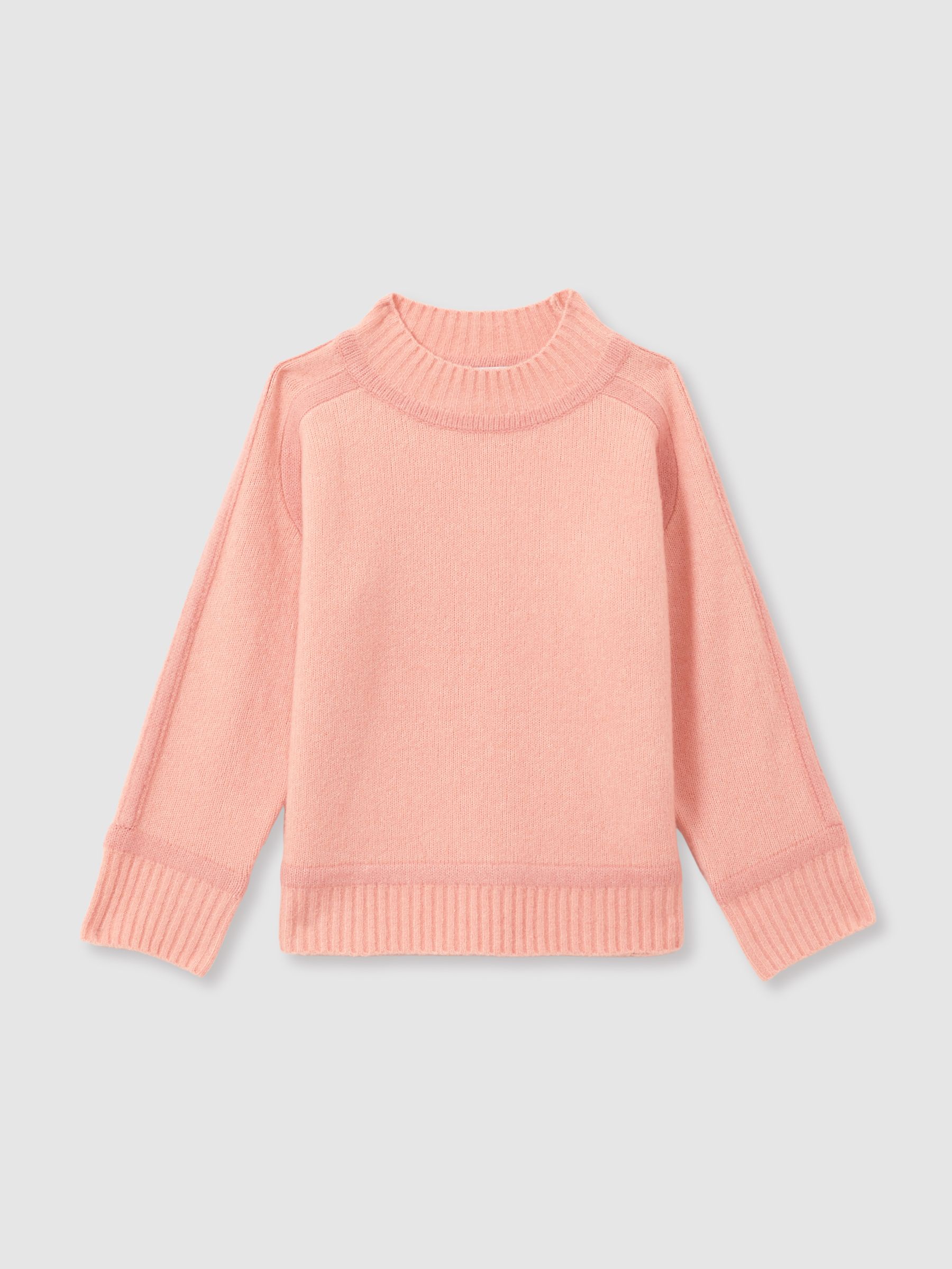 4-9 yrs Contrast Jumper with Wool in Pink