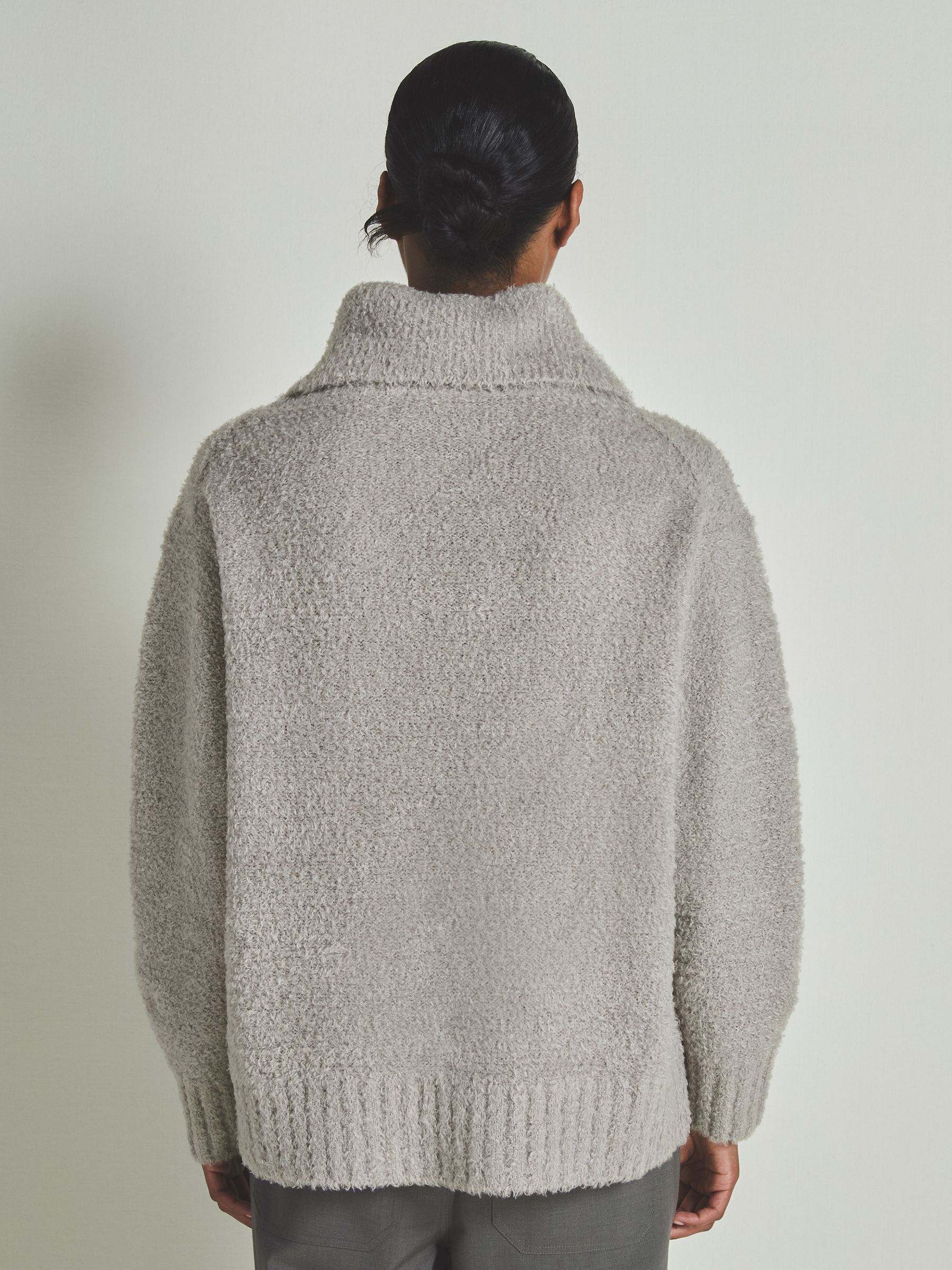 Reiss | Les 100 Ciels Bouclé Jumper with Wool in Grey