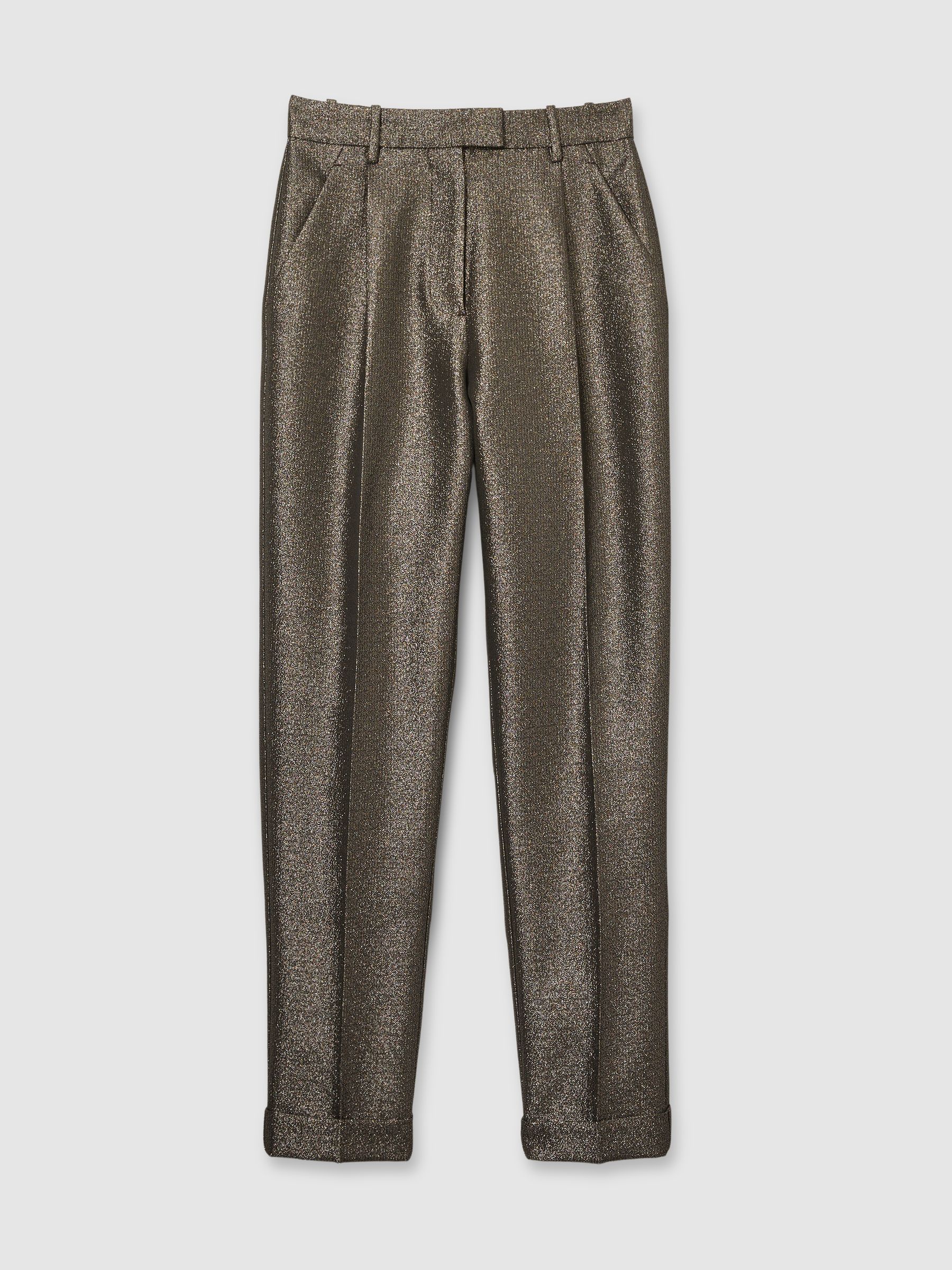 Sparkle Tapered Trousers in Dark Gold