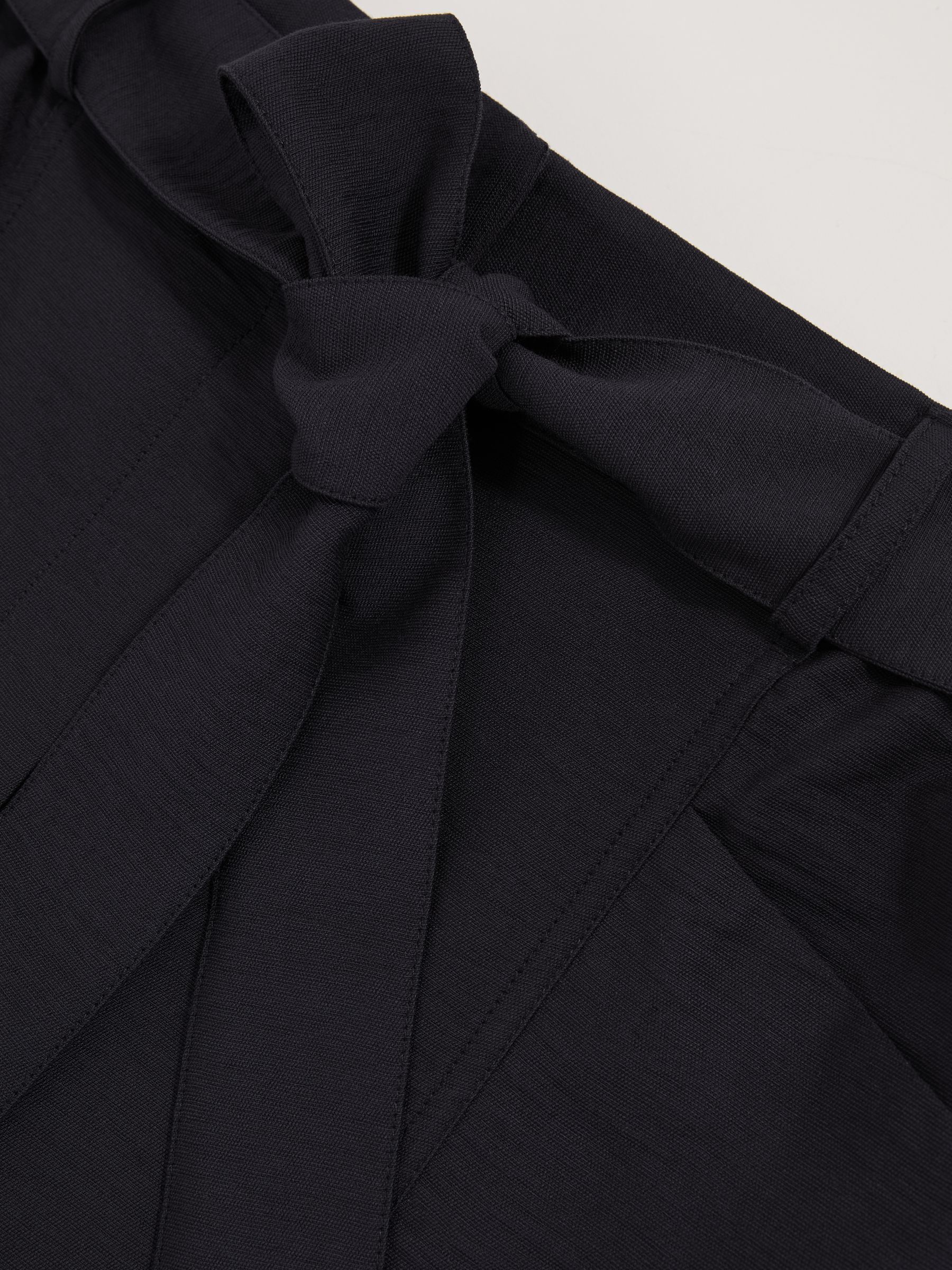 Belted Button Tab Shorts in Navy