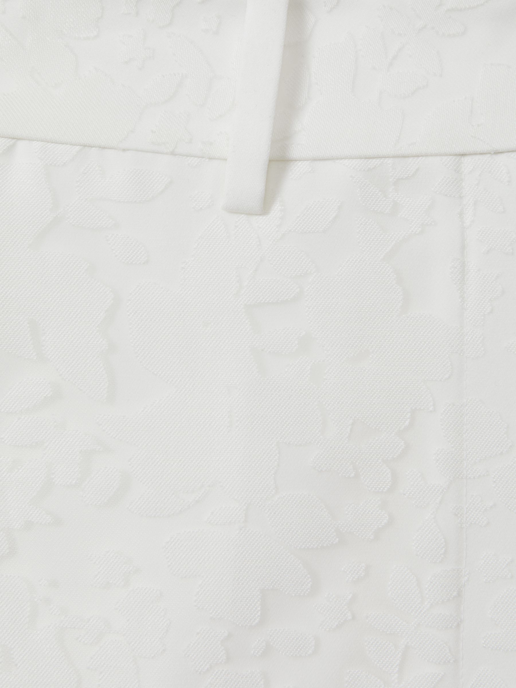 Burnout Floral Midi Skirt in Ivory