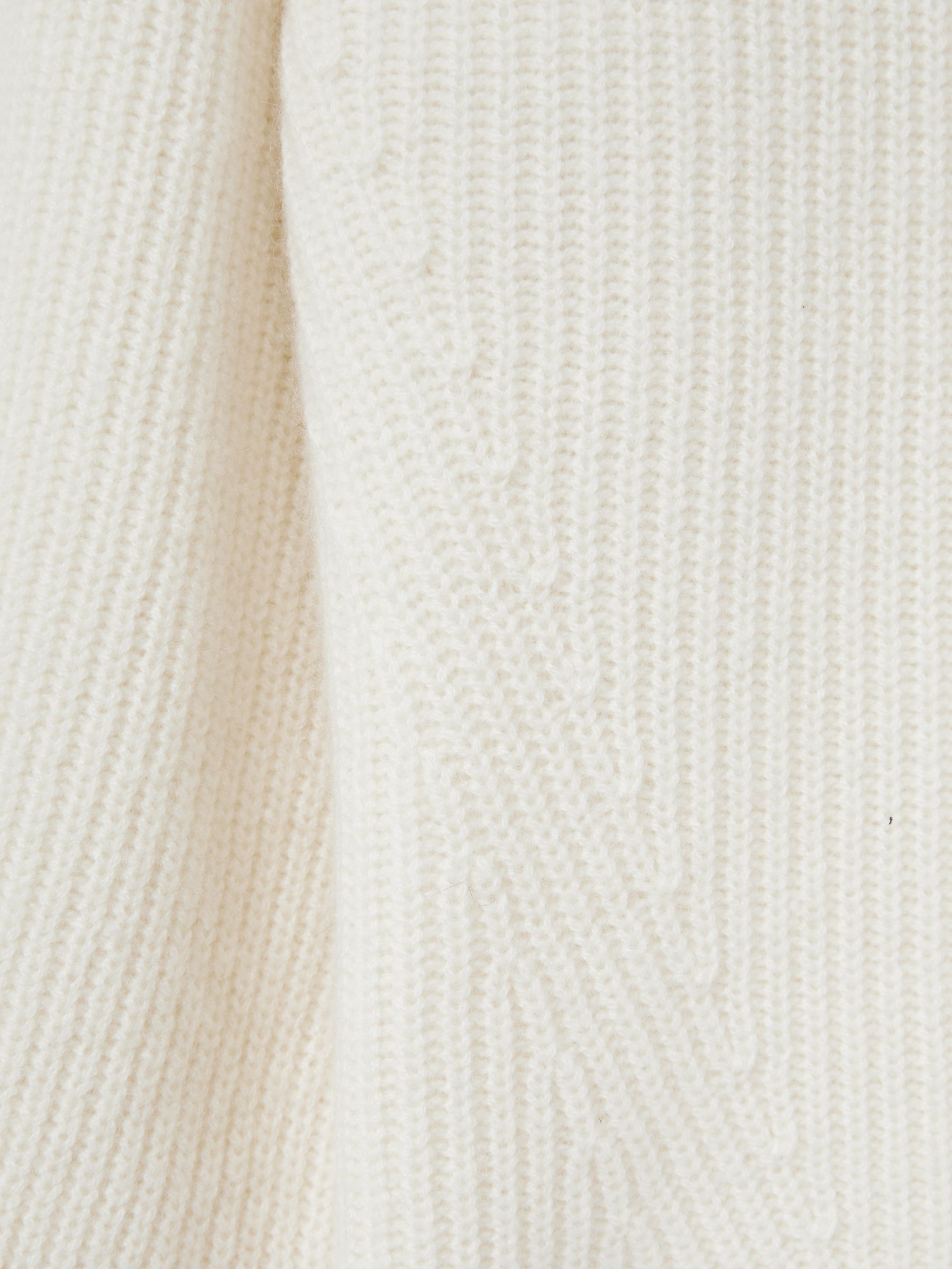 Wool Cashmere Roll Neck Jumper in Cream
