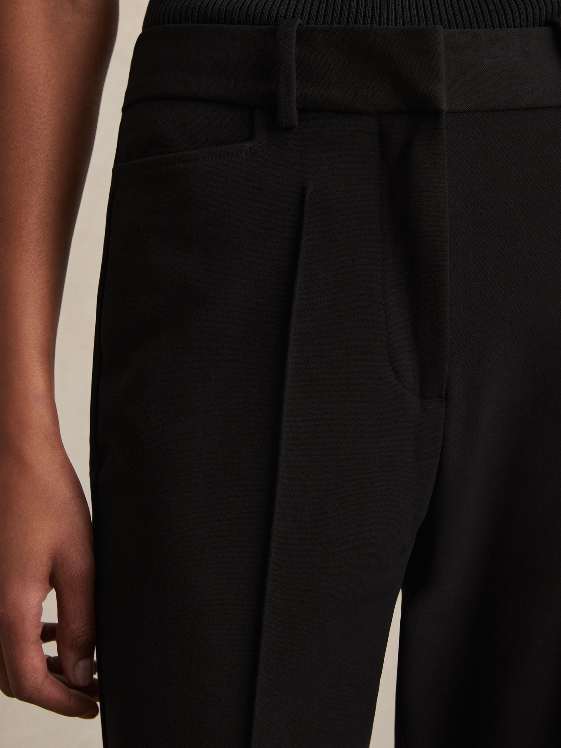 Petite Flared Suit Trousers in Black
