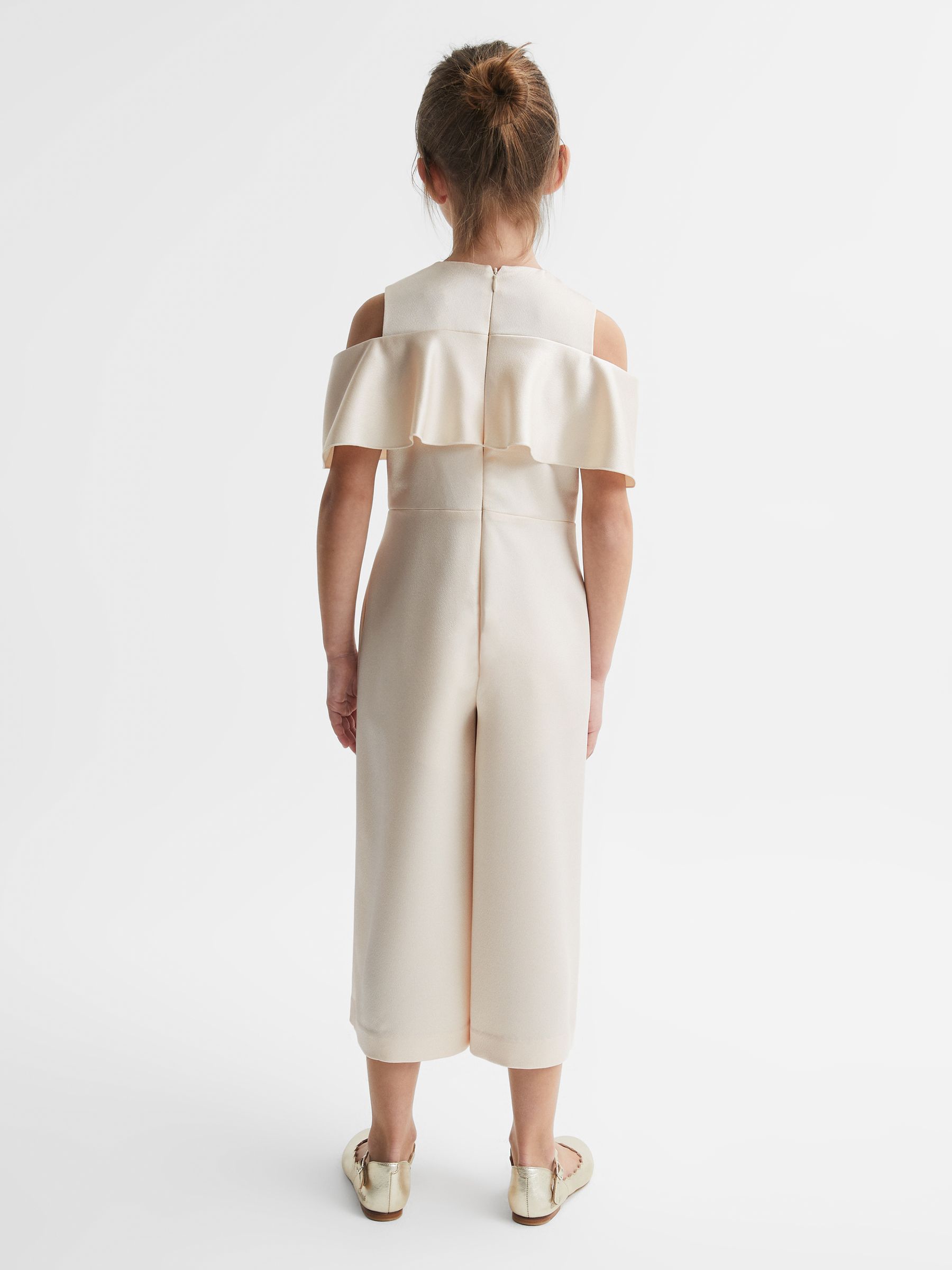4-9 yrs Off-The-Shoulder Jumpsuit in Ivory