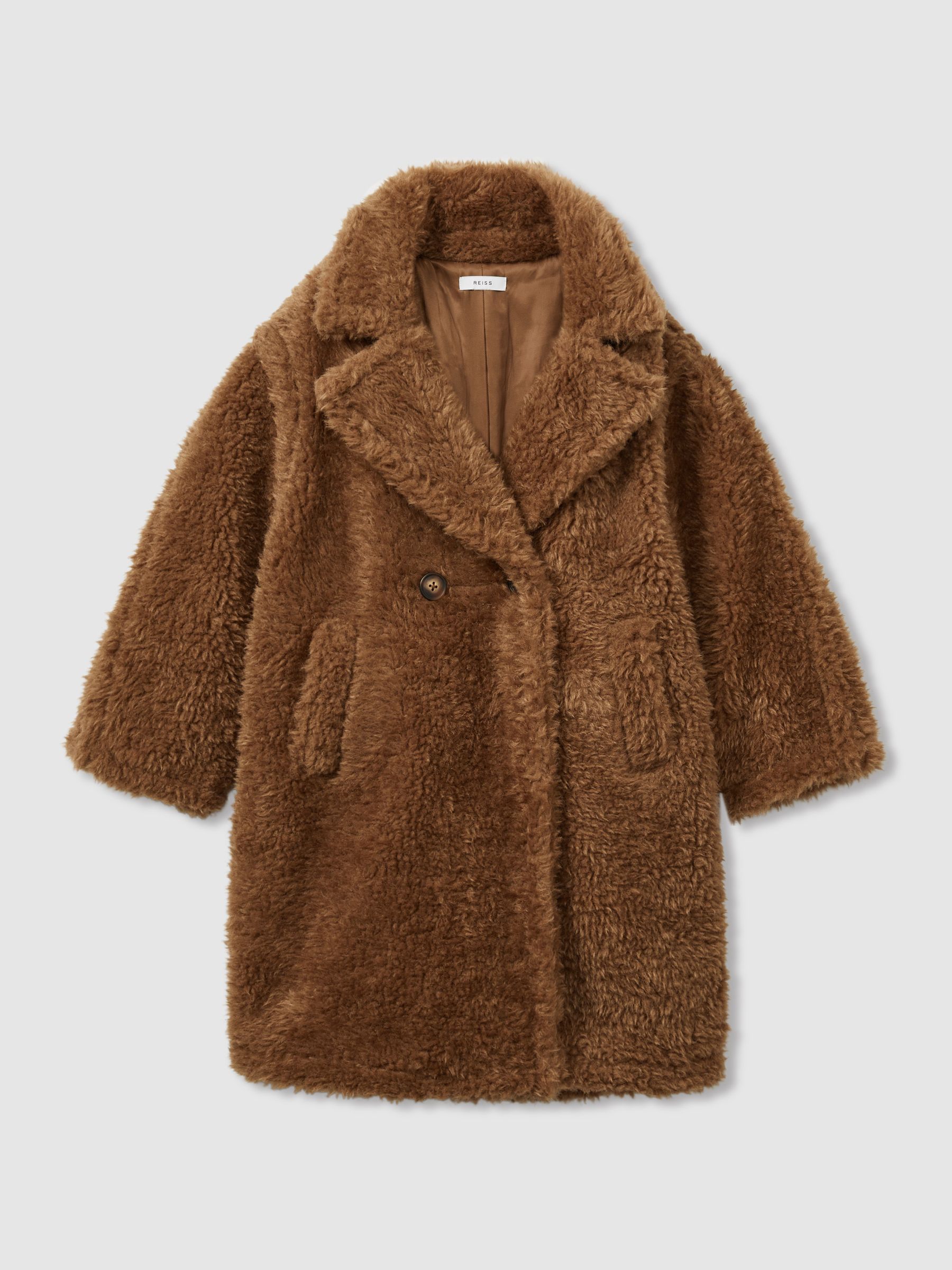 4-9 yrs Longline Teddy Coat with Wool in Brown