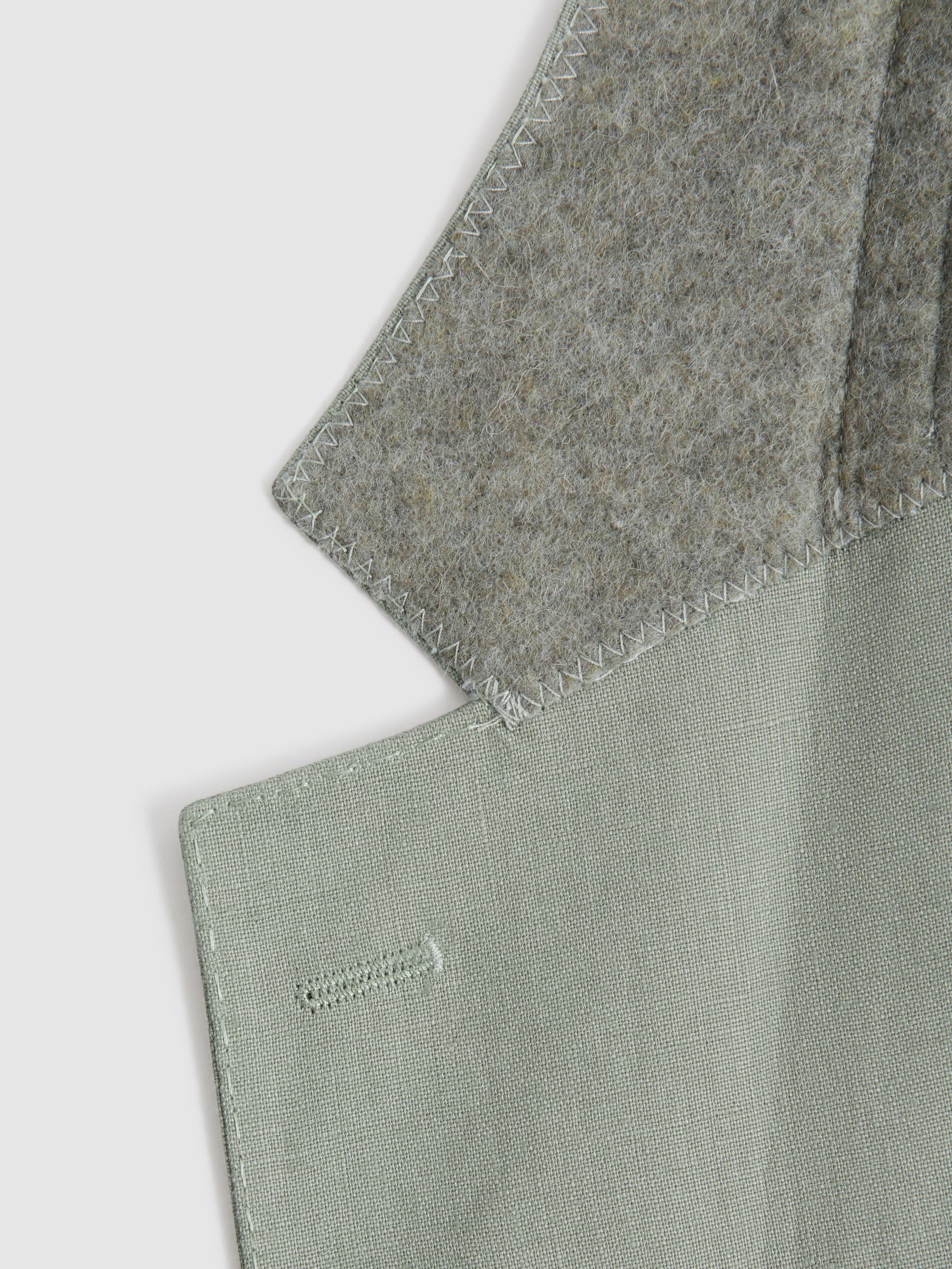 Single-Breasted Linen Suit Blazer Slim Fit in Apple