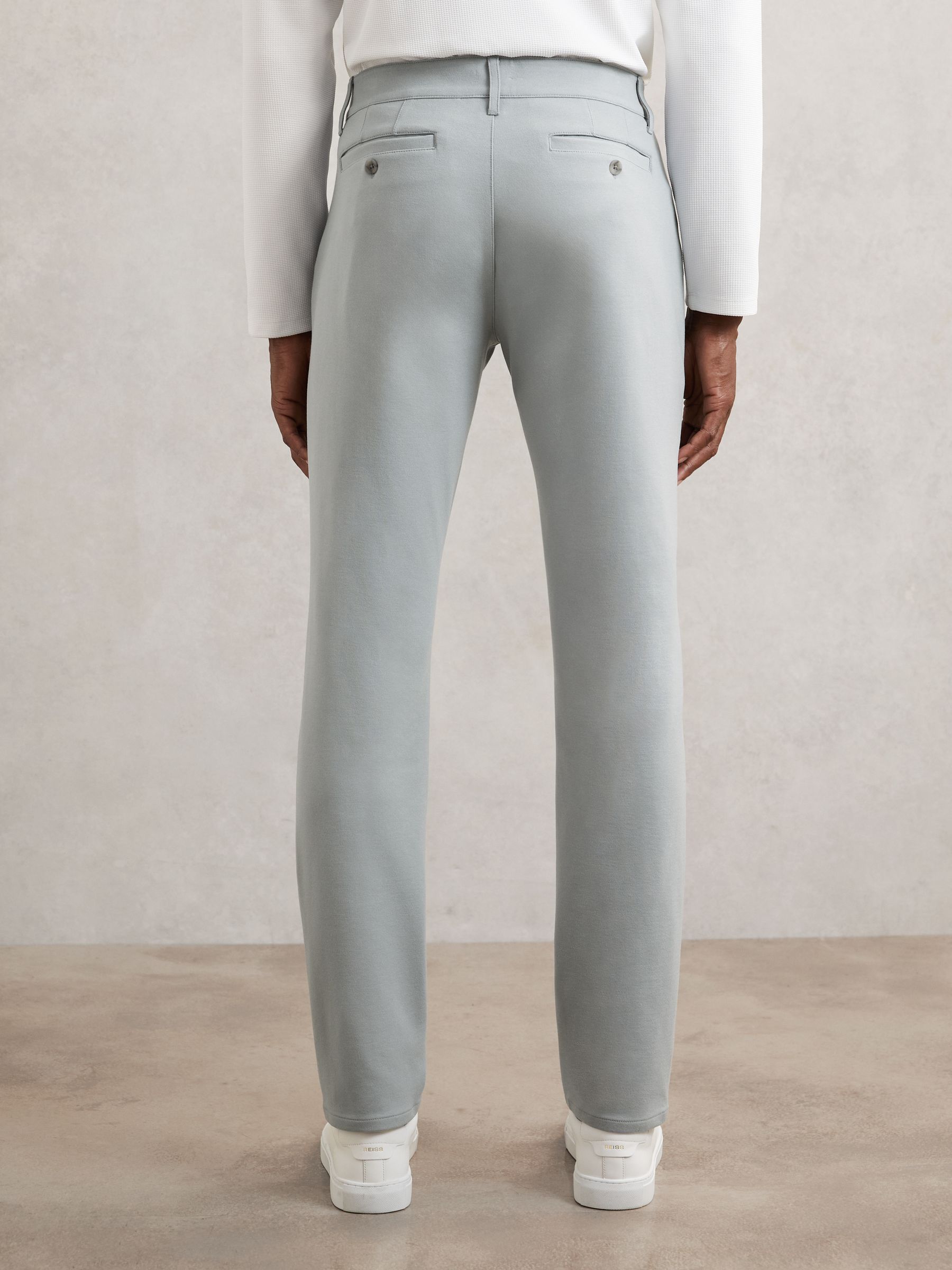 Paige Slim-Fit Stretch Trousers in Moon Shadow Blue