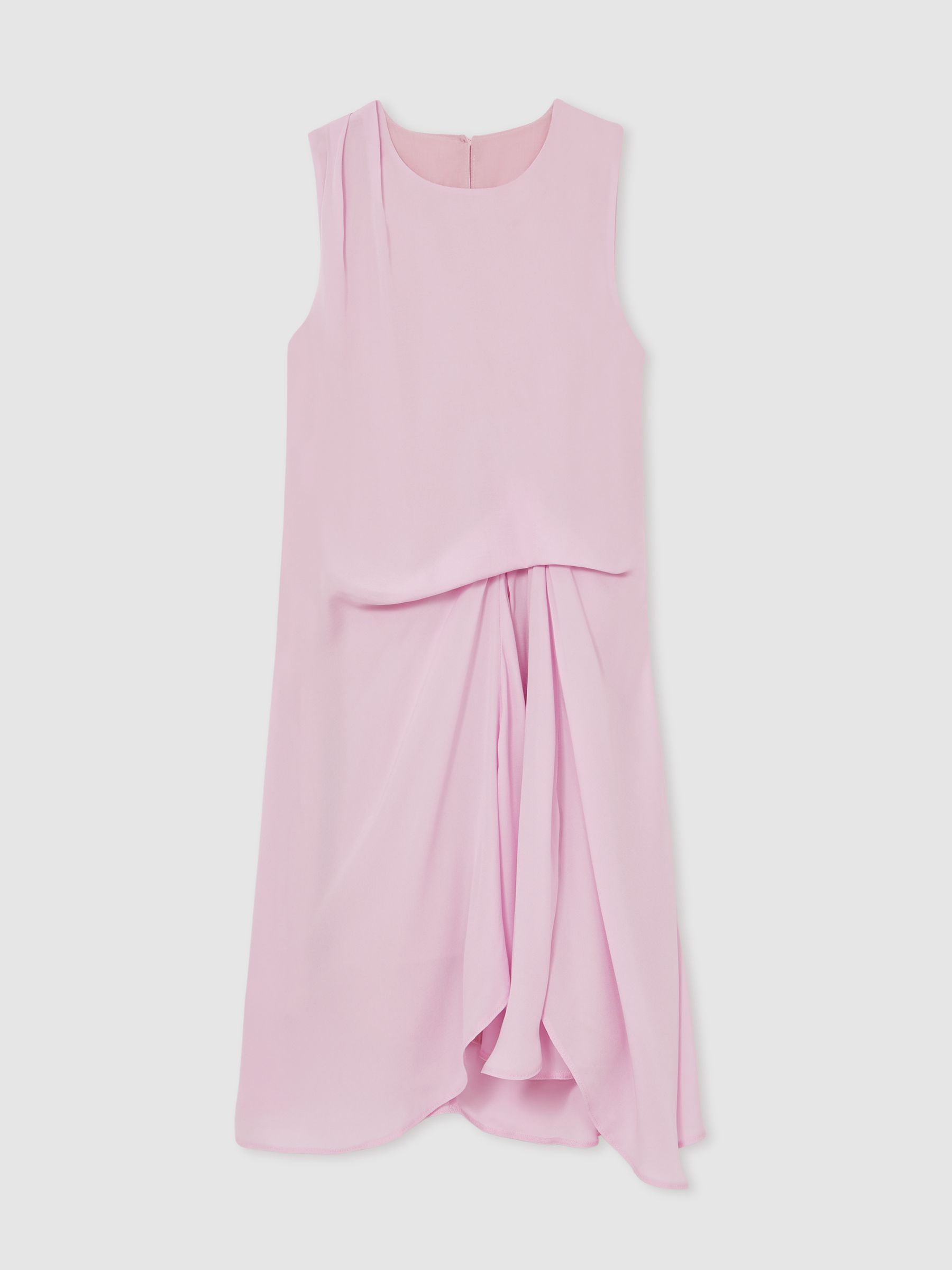 13-14 yrs Draped Tuck Sleeveless Dress in Pink