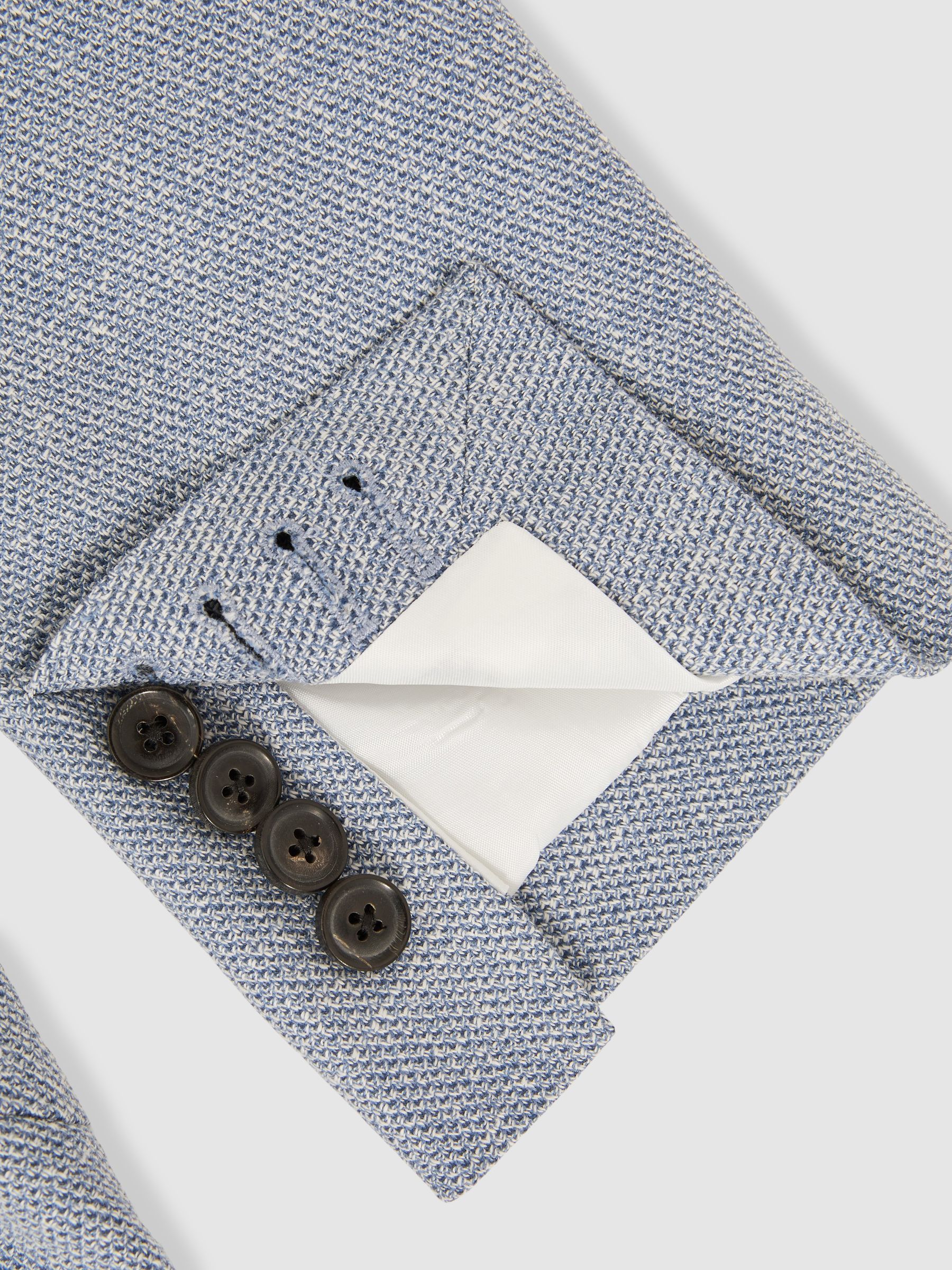 Slim Fit Single Breasted Blazer with Cotton in Soft Blue