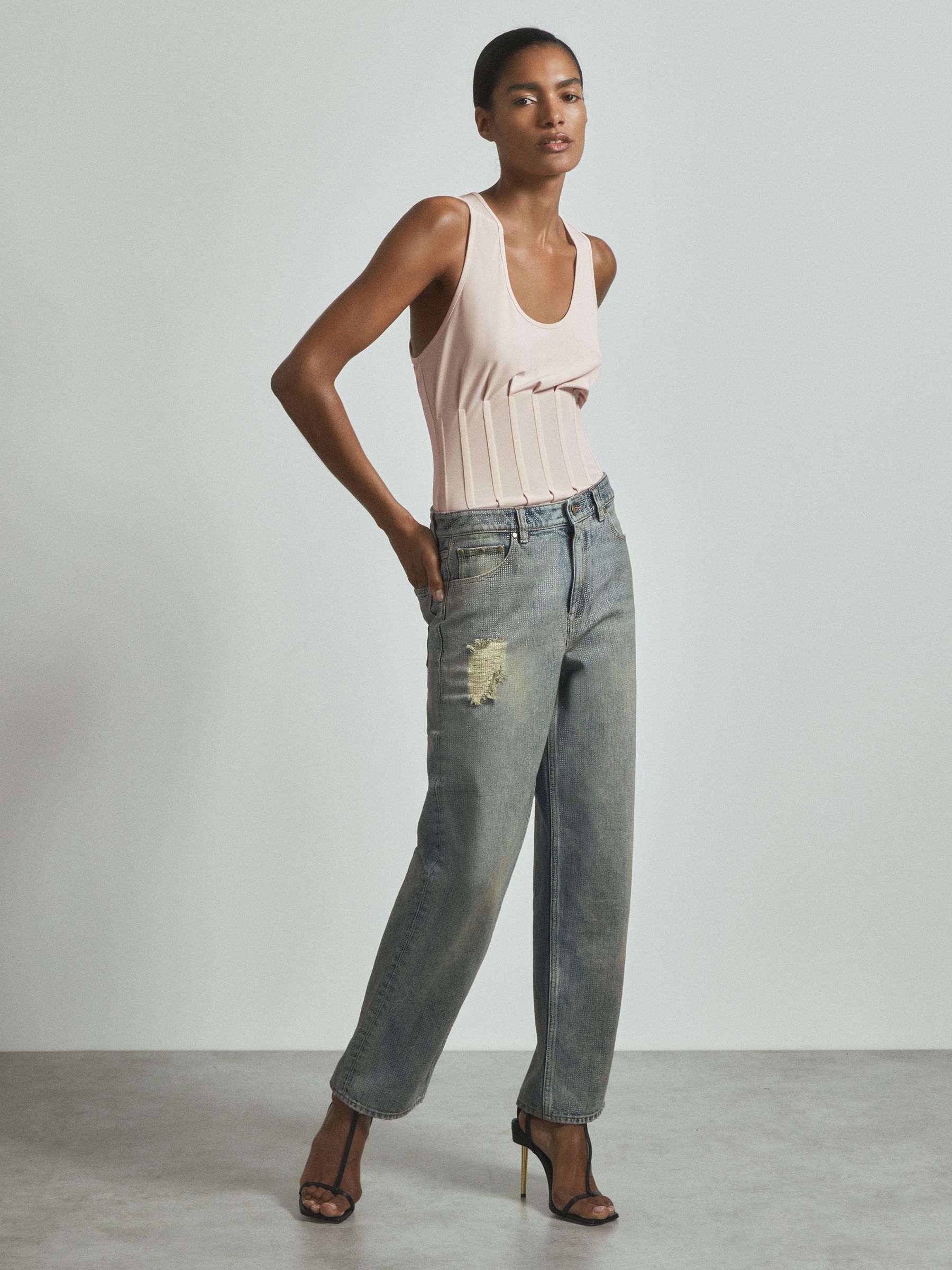 Atelier Corset Detail Vest in Nude