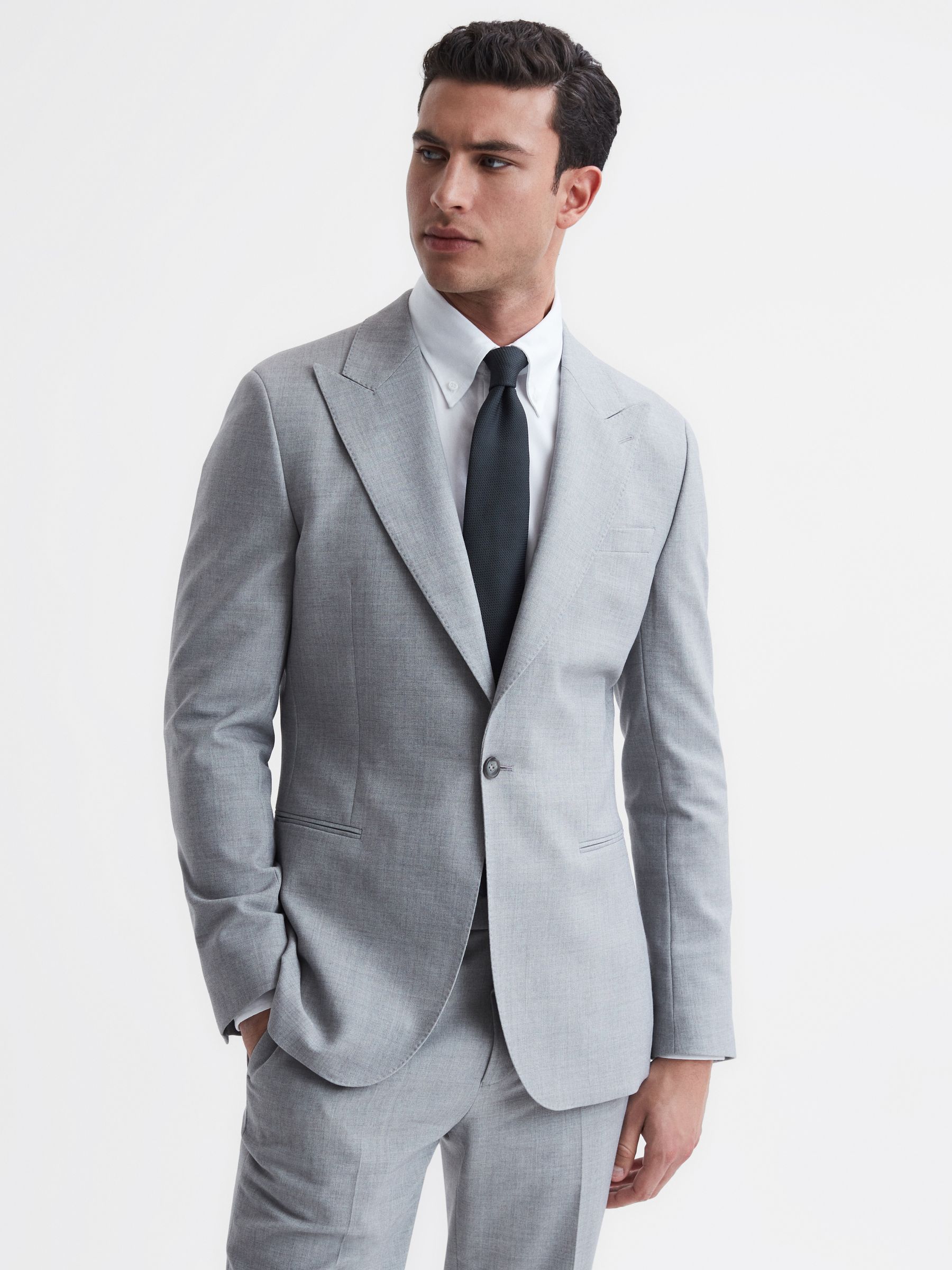 Textured Silk Blend Tie in Navy