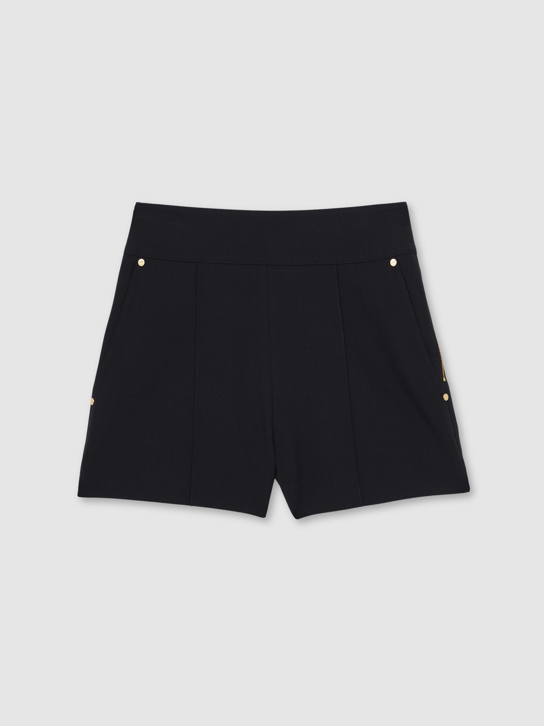 Stud-Detail Tailored Shorts in Navy