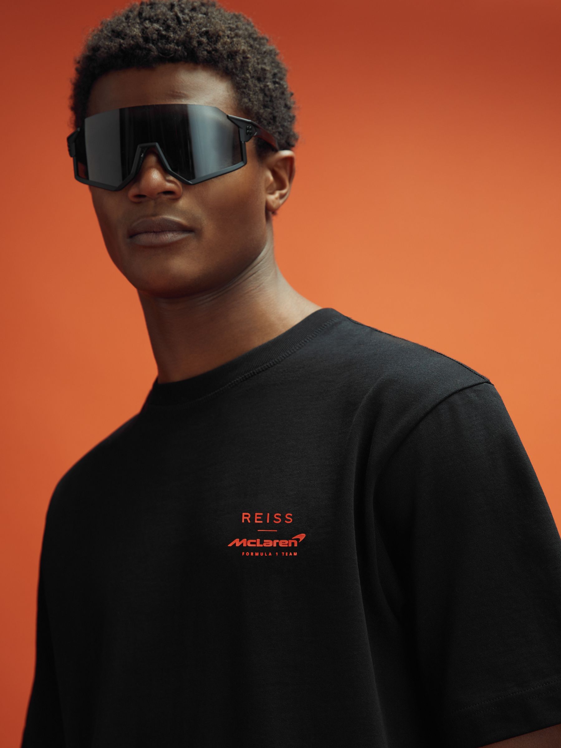 McLaren F1 Oversized Cotton Crew Neck T-Shirt in Black