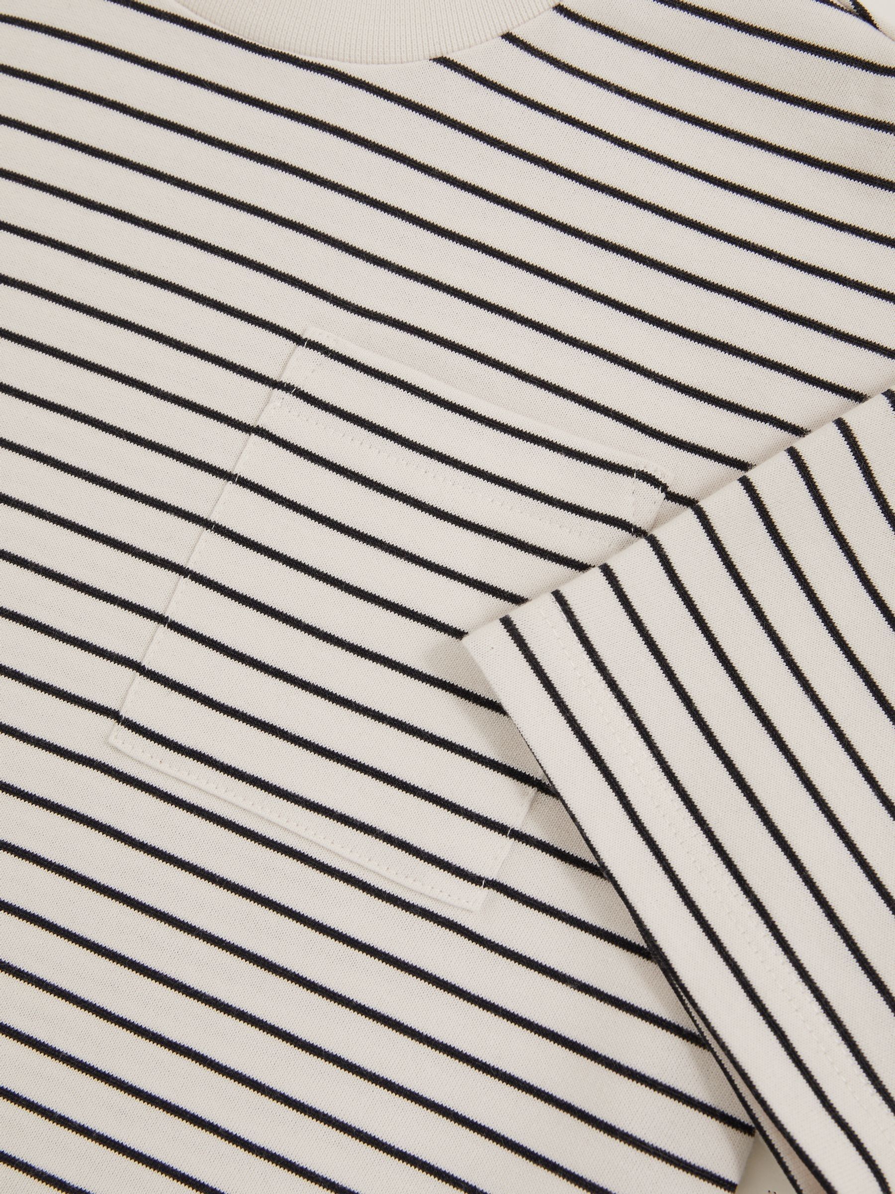 9-13 yrs Cotton-Blend Stripe T-Shirt in White/Navy