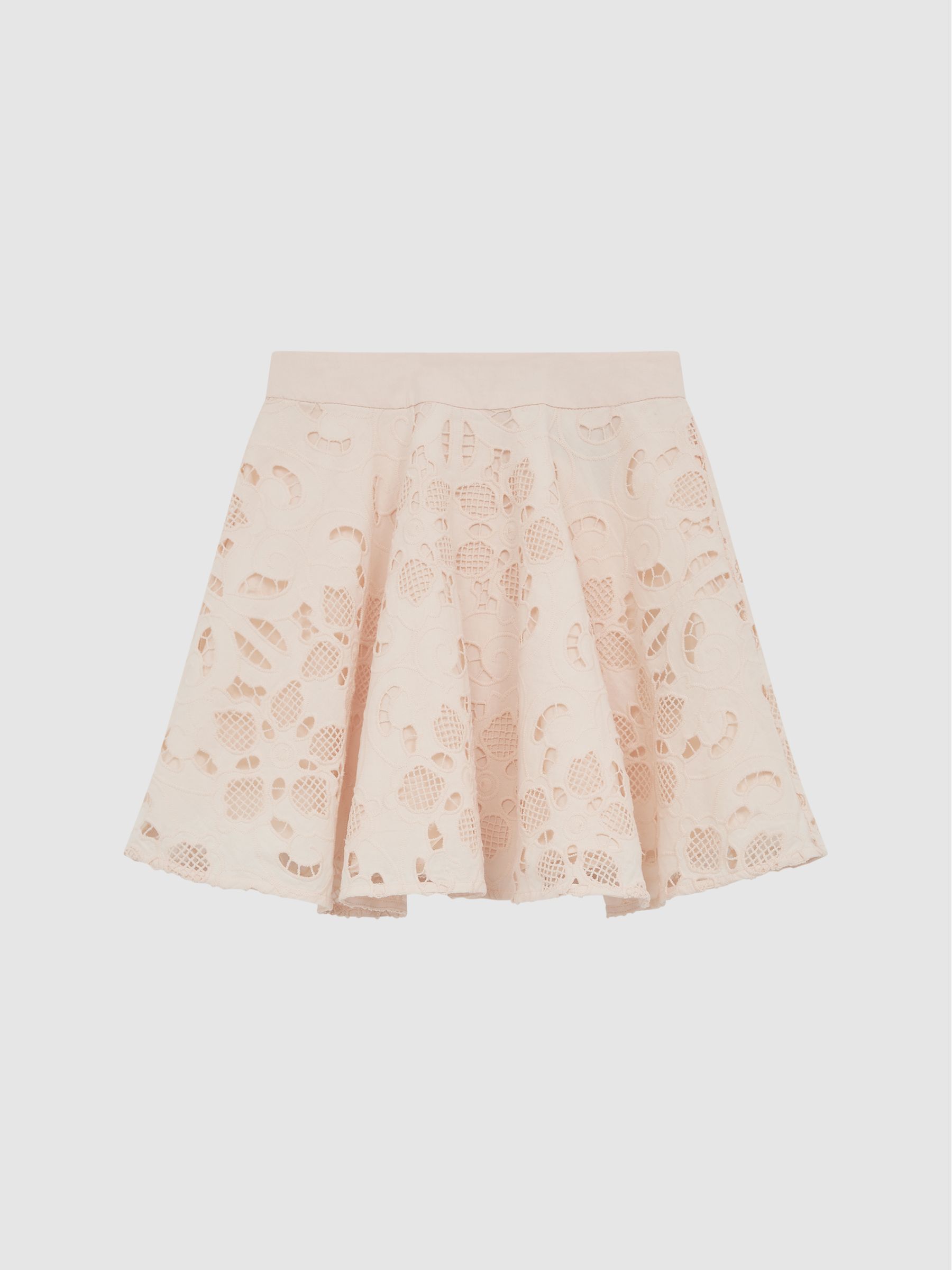 Lace High Rise Mini Skirt in Pink