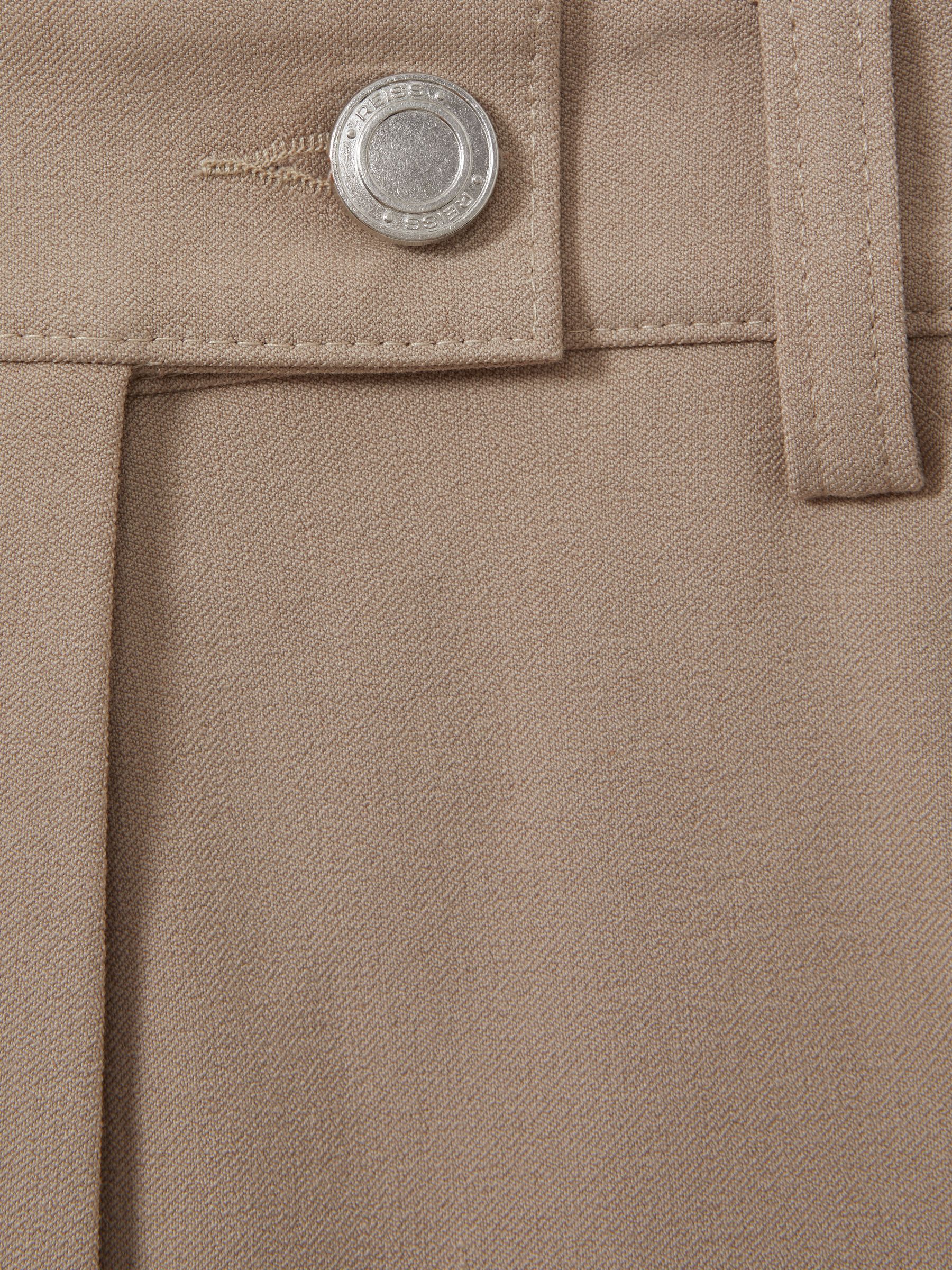 Petite High Rise Flared Trousers in Neutral