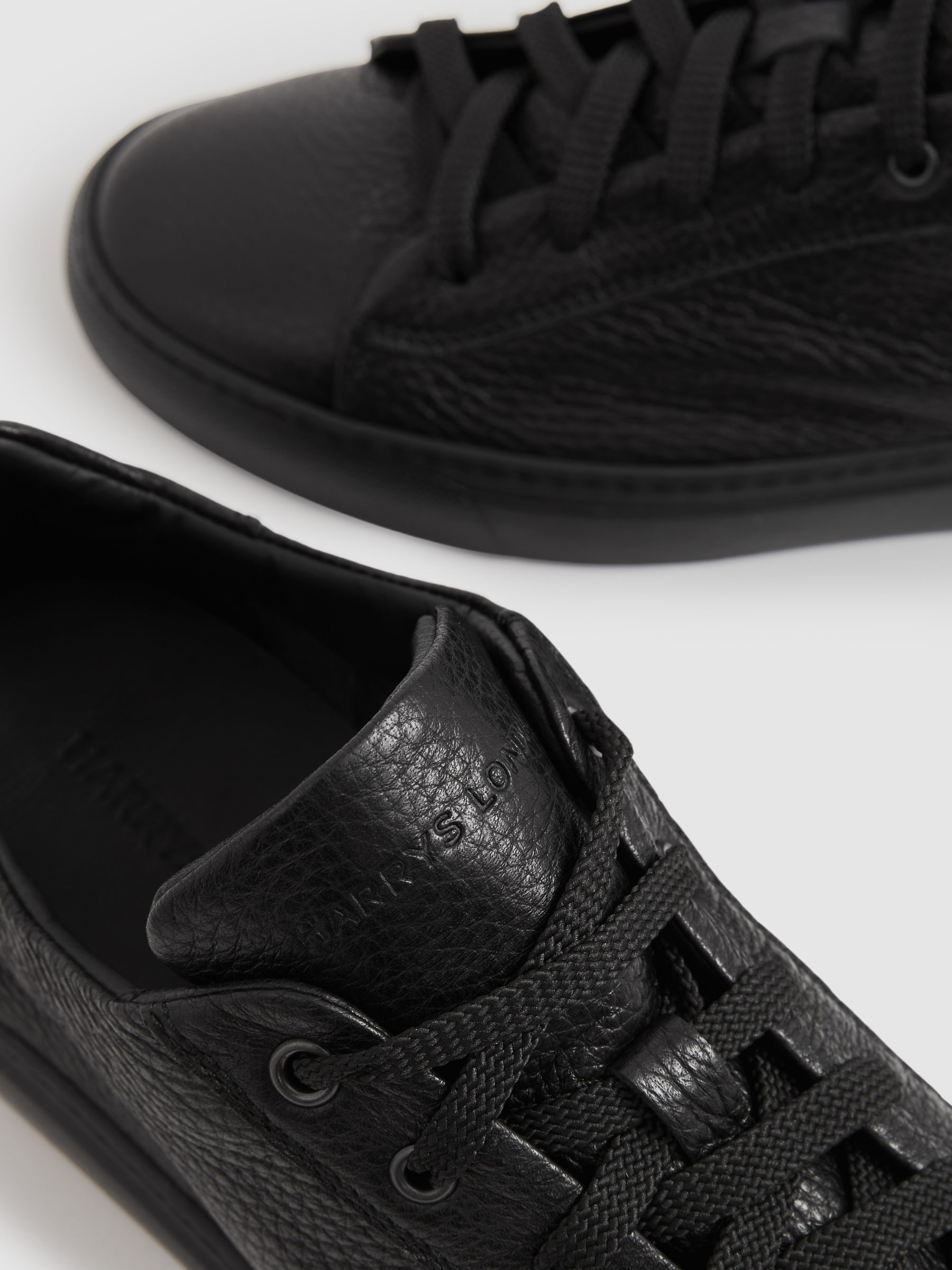 Harrys London Deerskin Lace-Up Trainers in Black