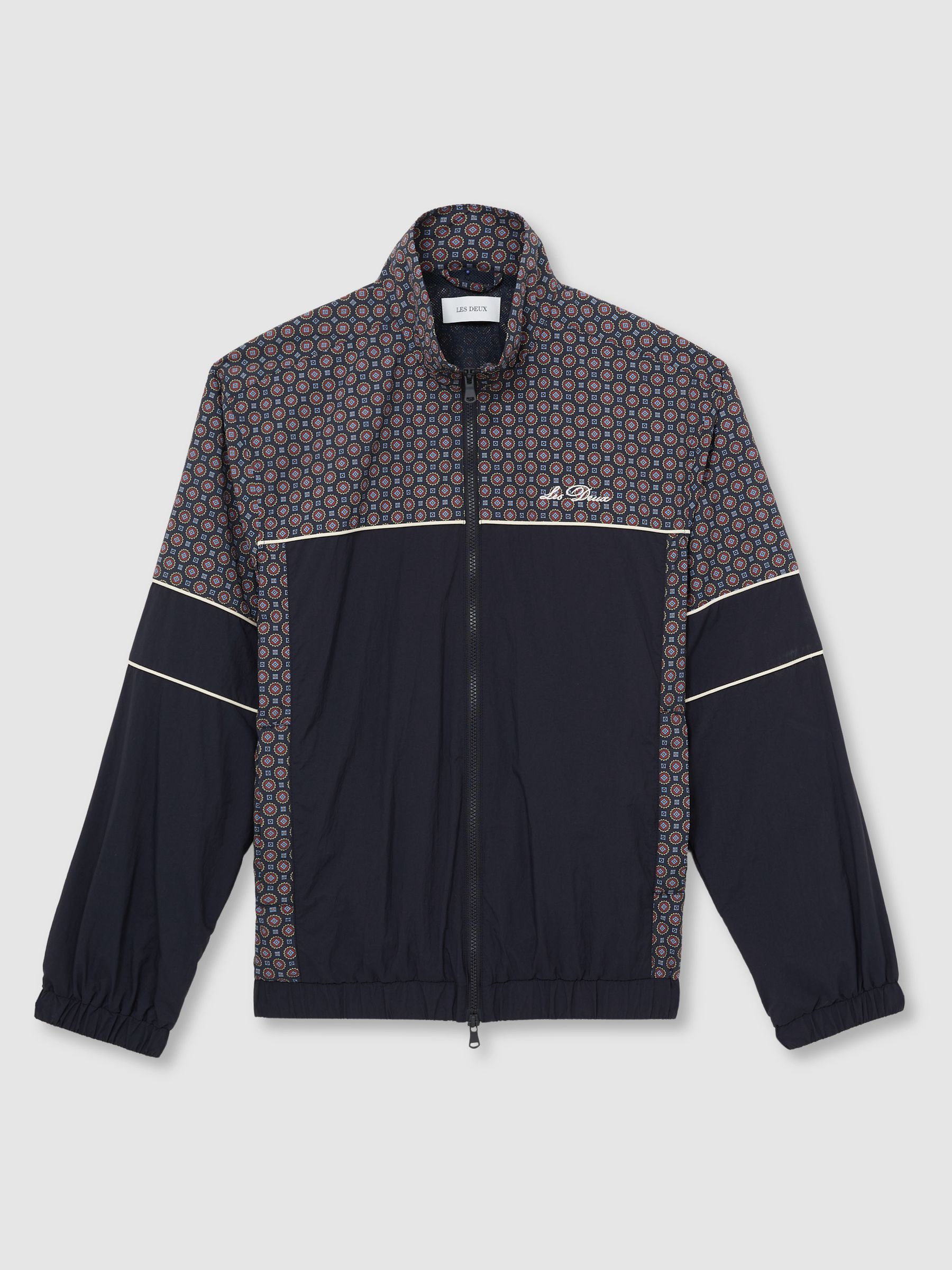 Les Deux Printed Track Jacket in Dark Navy