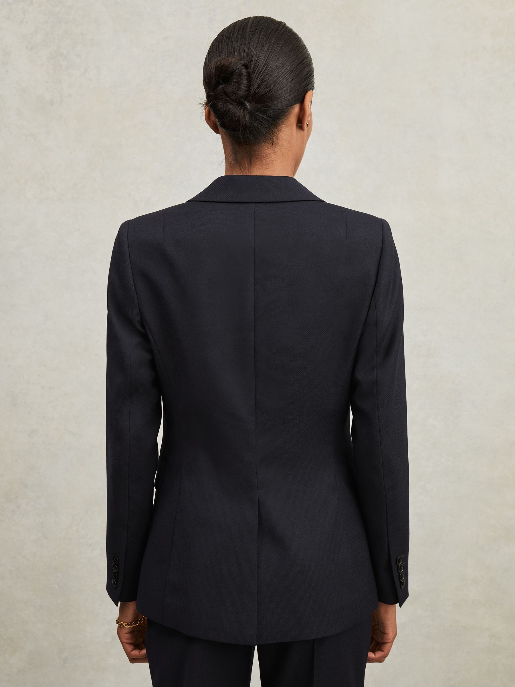 Single Breasted Suit Blazer in Navy