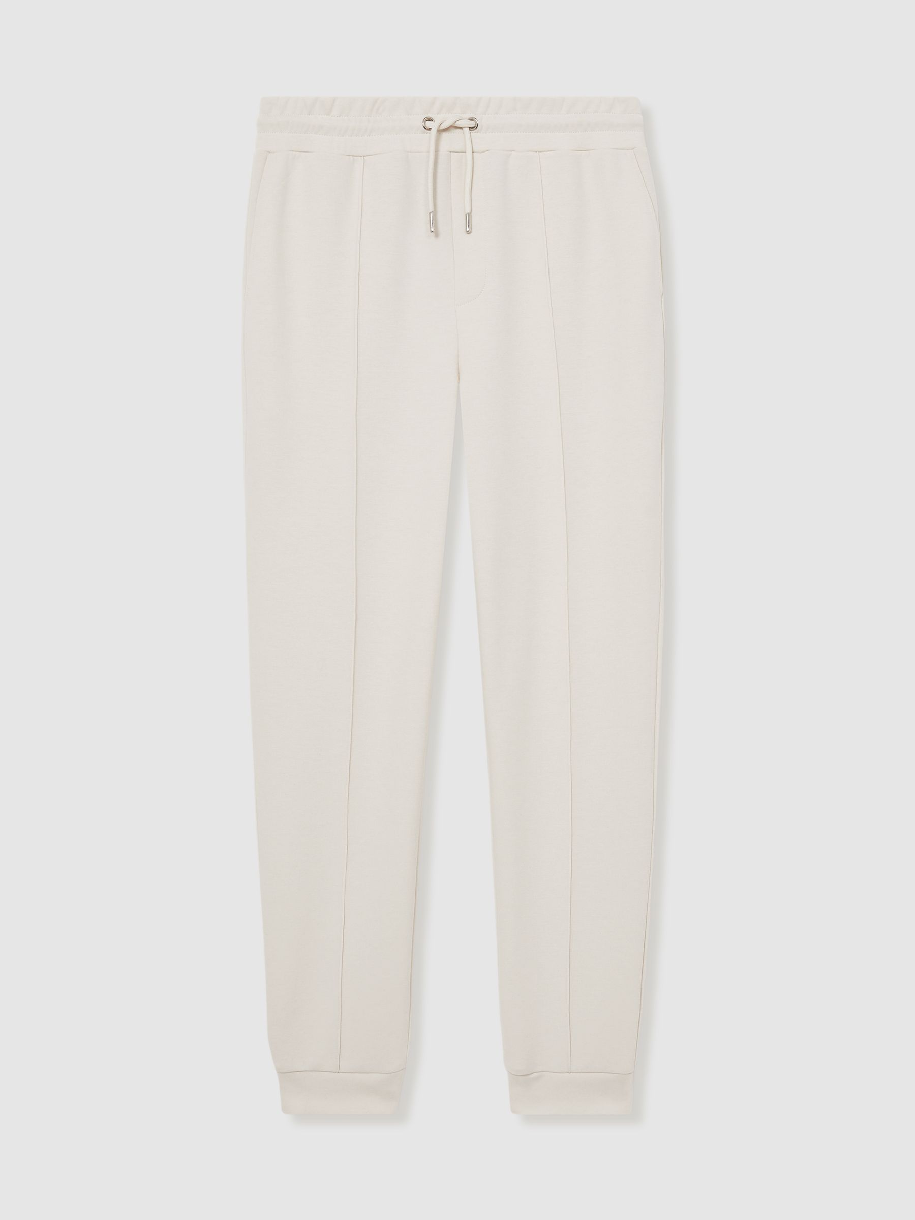 Drawstring Jersey Joggers in Off White