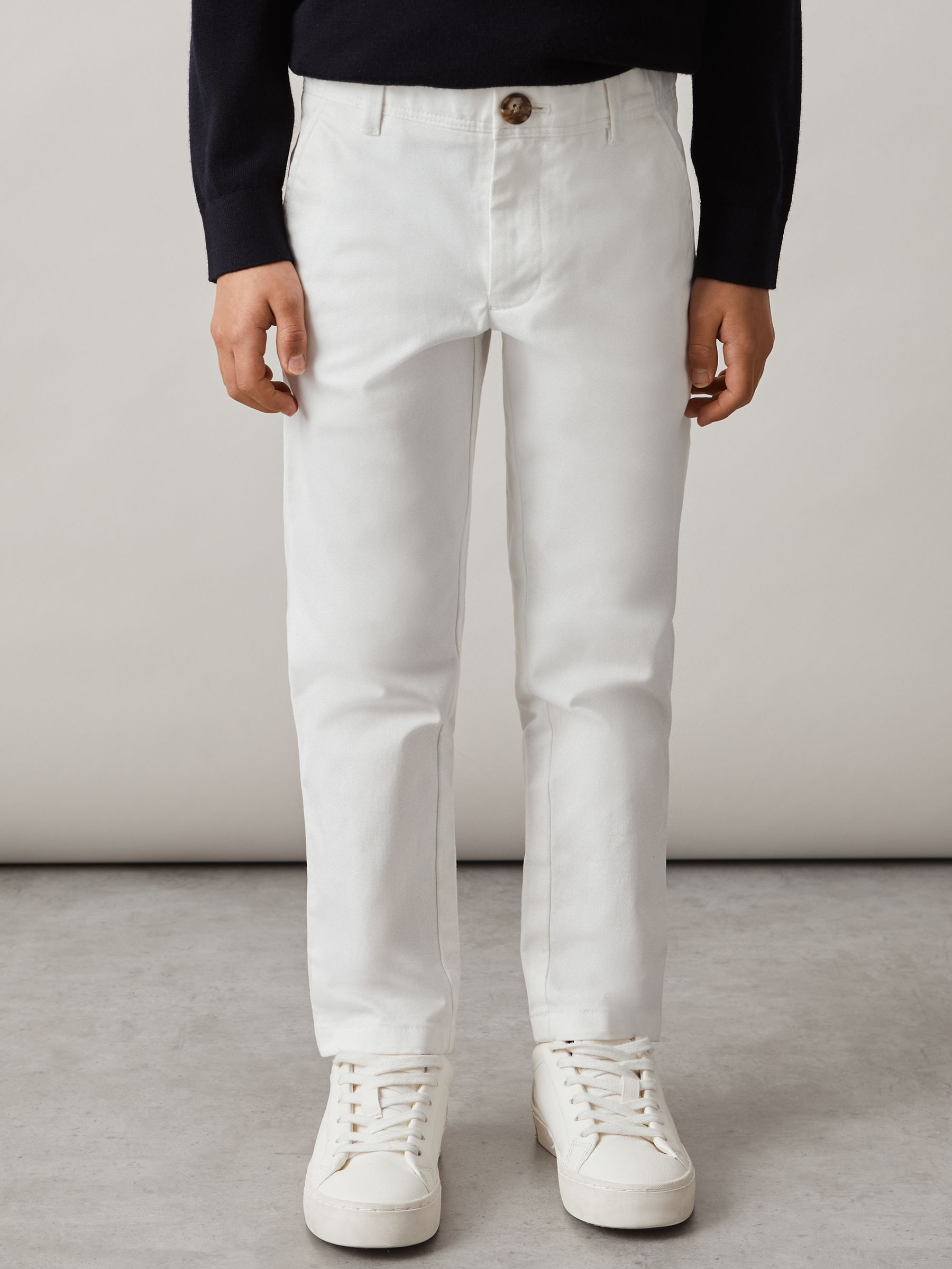 3-9 yrs Slim Fit Casual Chinos in White