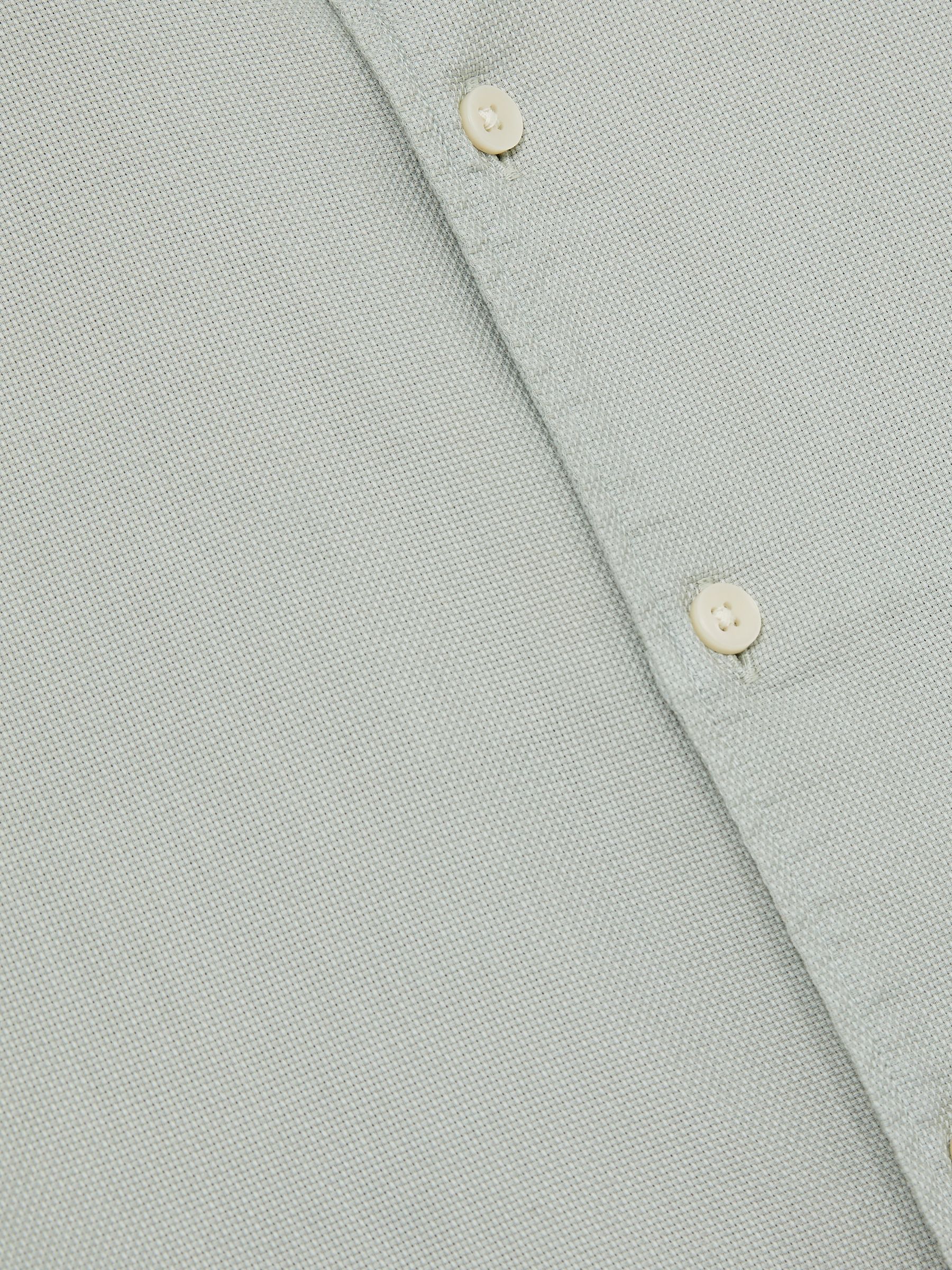 Cotton-Piqué Garment-Dyed Shirt in Sage Green